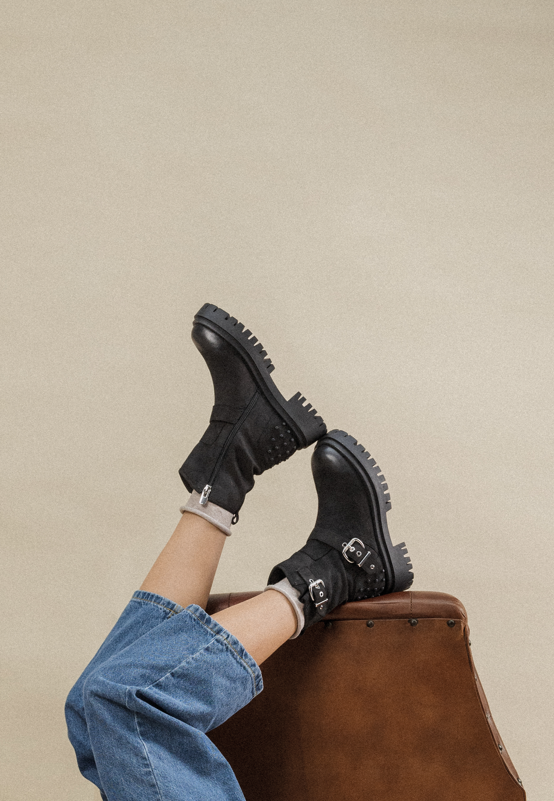 BOTTINES ADELYA - NOIR GRAINÉ