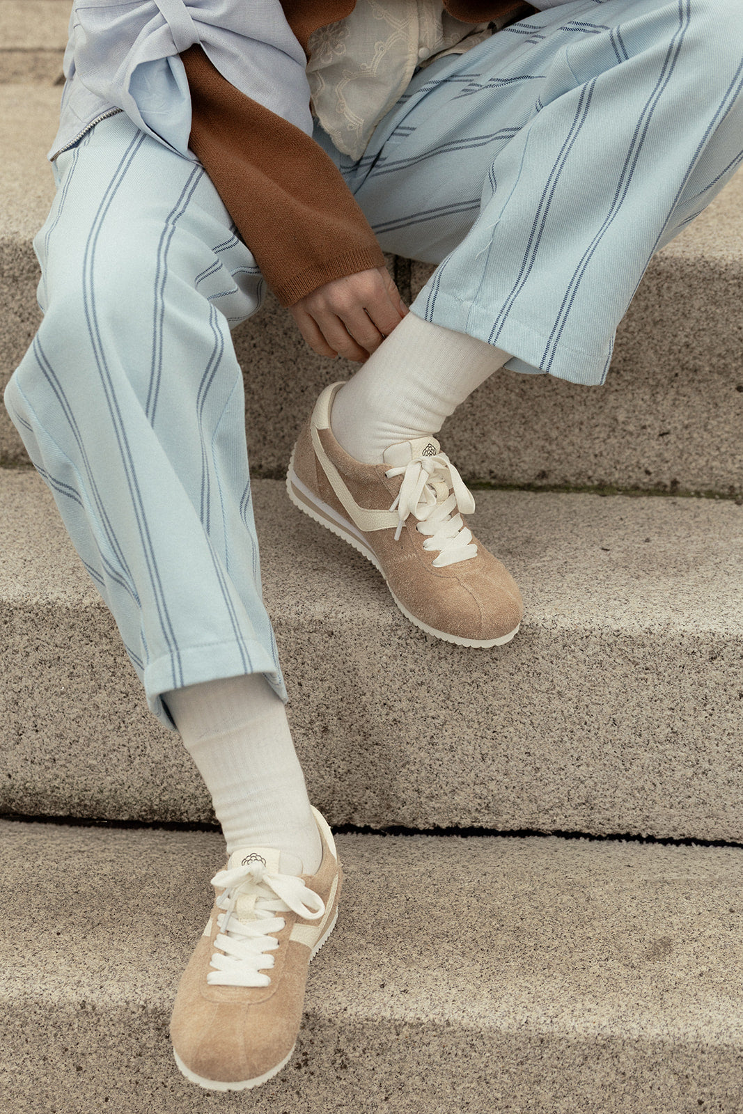 KANO - Baskets en cuir Beige