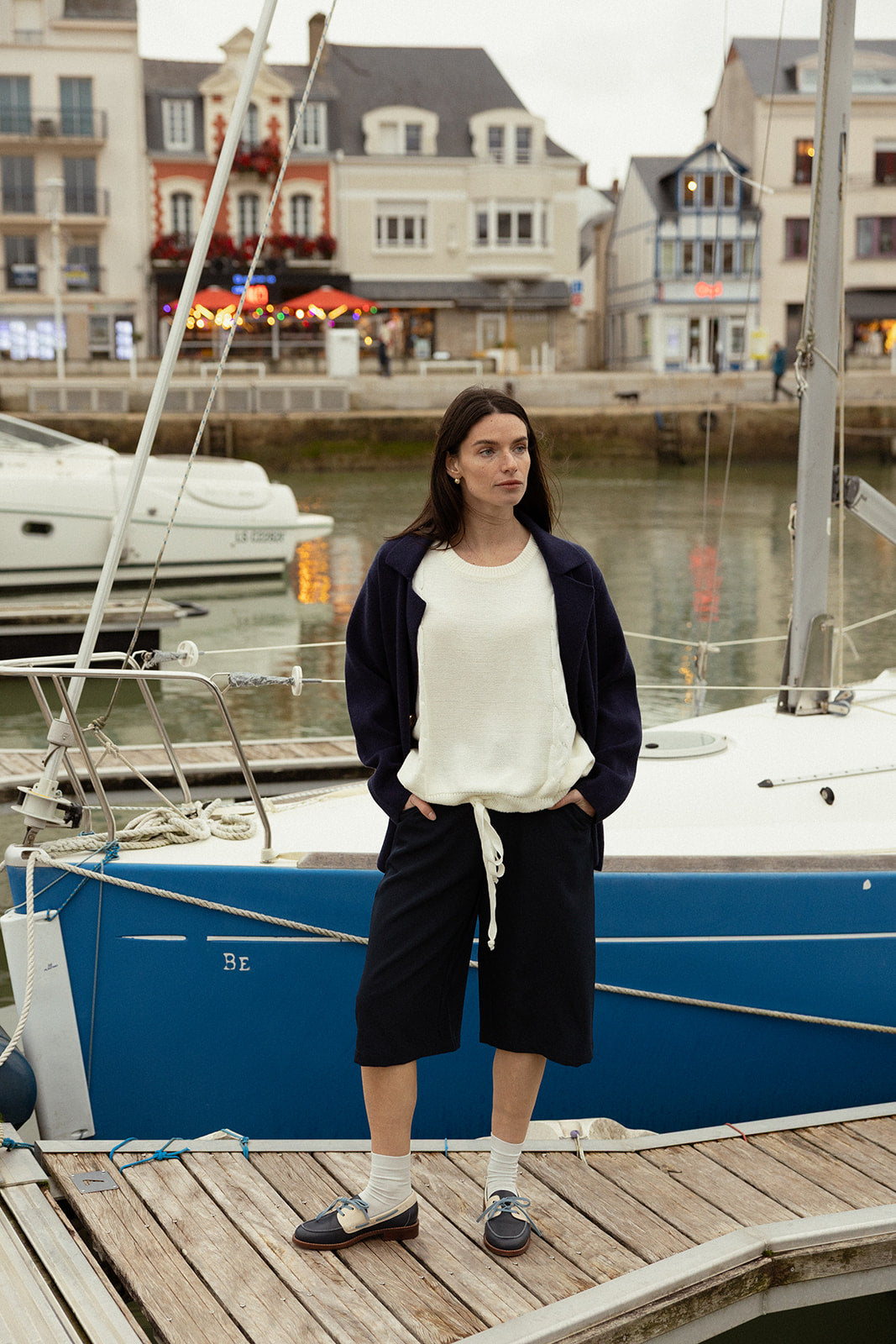 FLORE - Derbies en cuir Marine