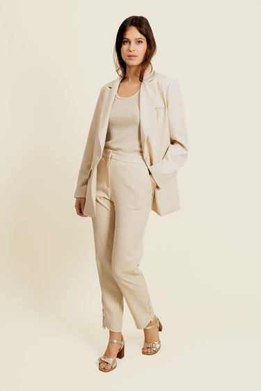 MANOÉ - Pantalon de Costume Ivoire Uni