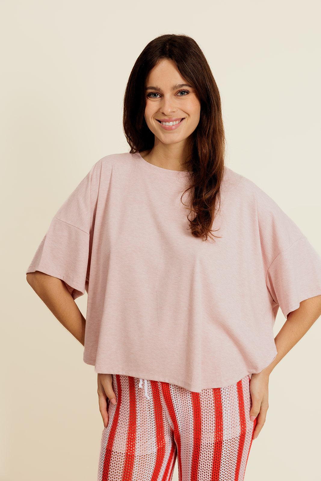 HÉRINE - T-Shirt Rose Oversize