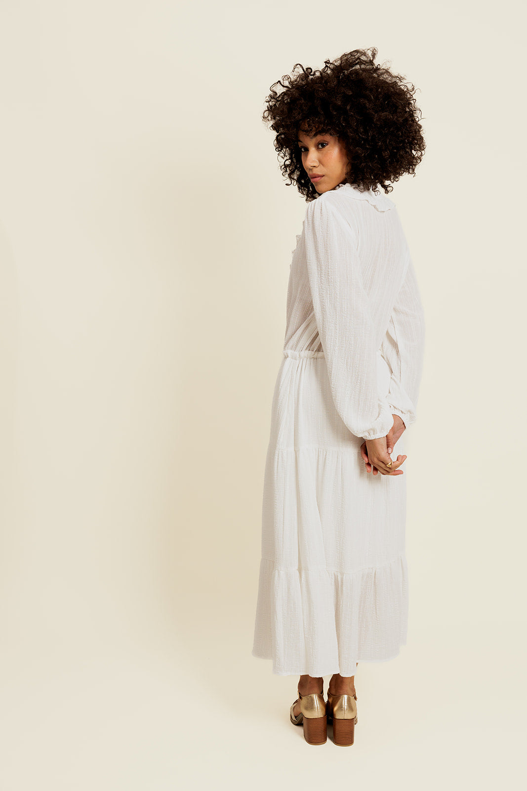 CARO - Robe Midi Femme Blanche