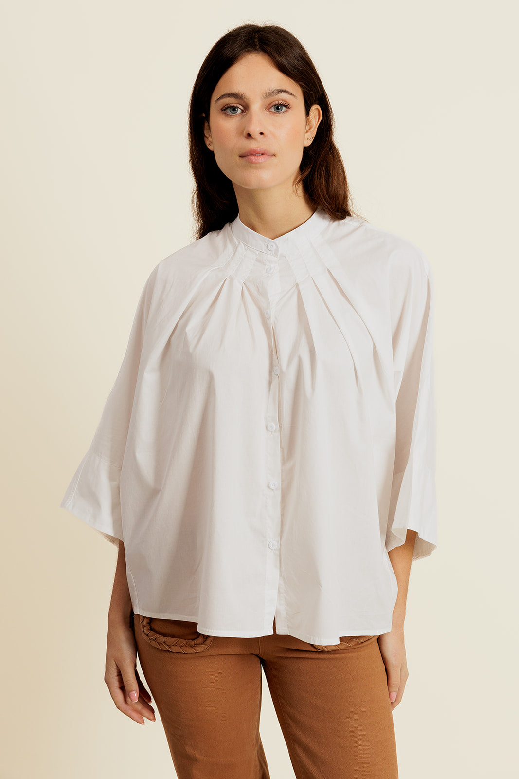 MÉLISYS - Chemise Blanche Oversize avec Pince
