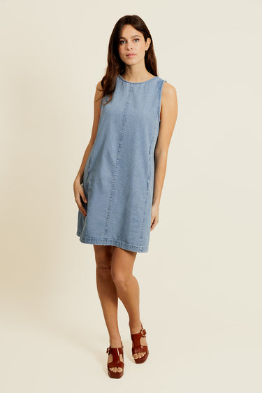 IMÉLINE - Robe en Jean Col Rond