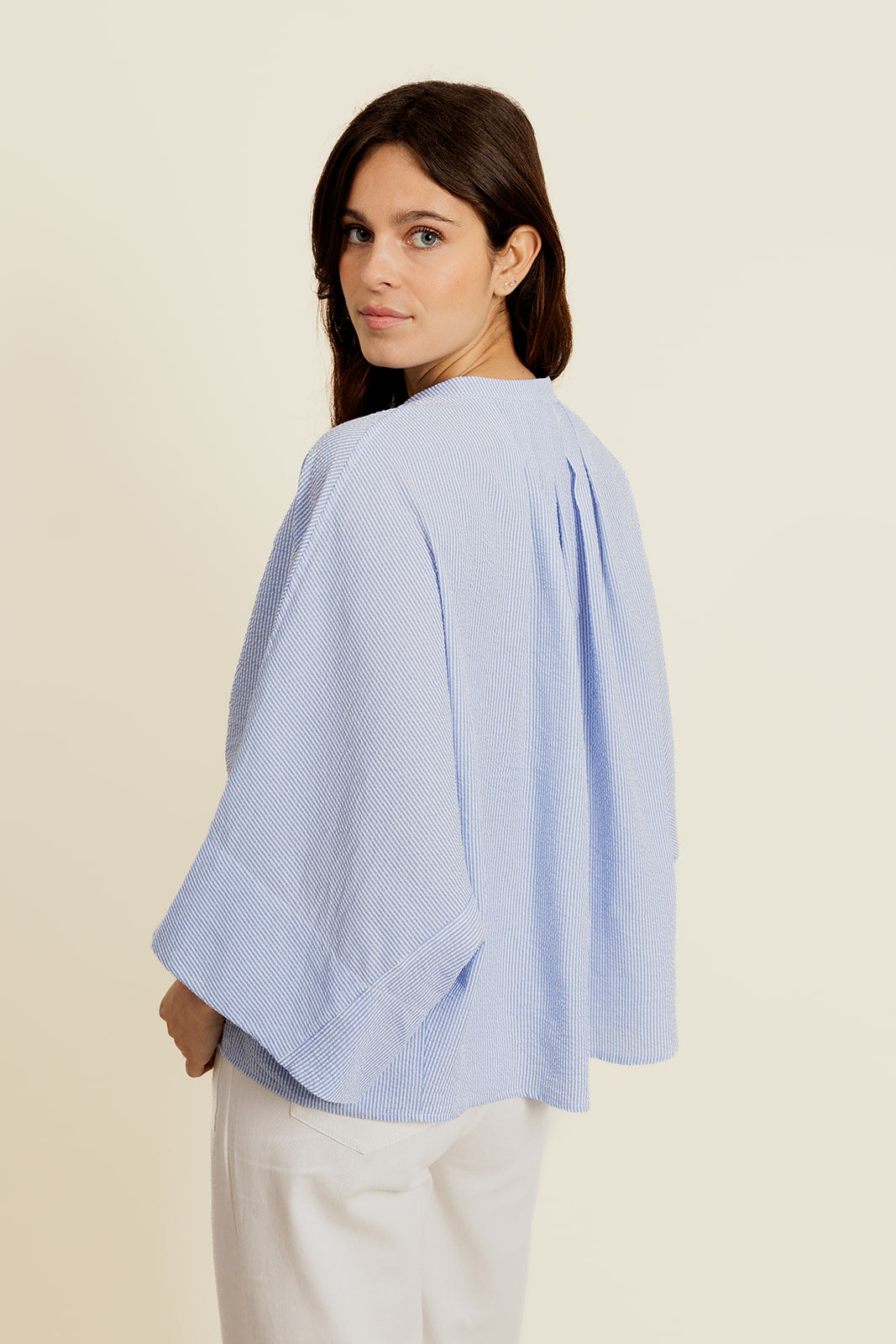 MÉLISYS - Chemise Bleue Oversize avec Pince