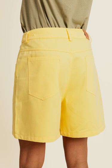 CALIOR - Short Jaune en Coton avec Cordon