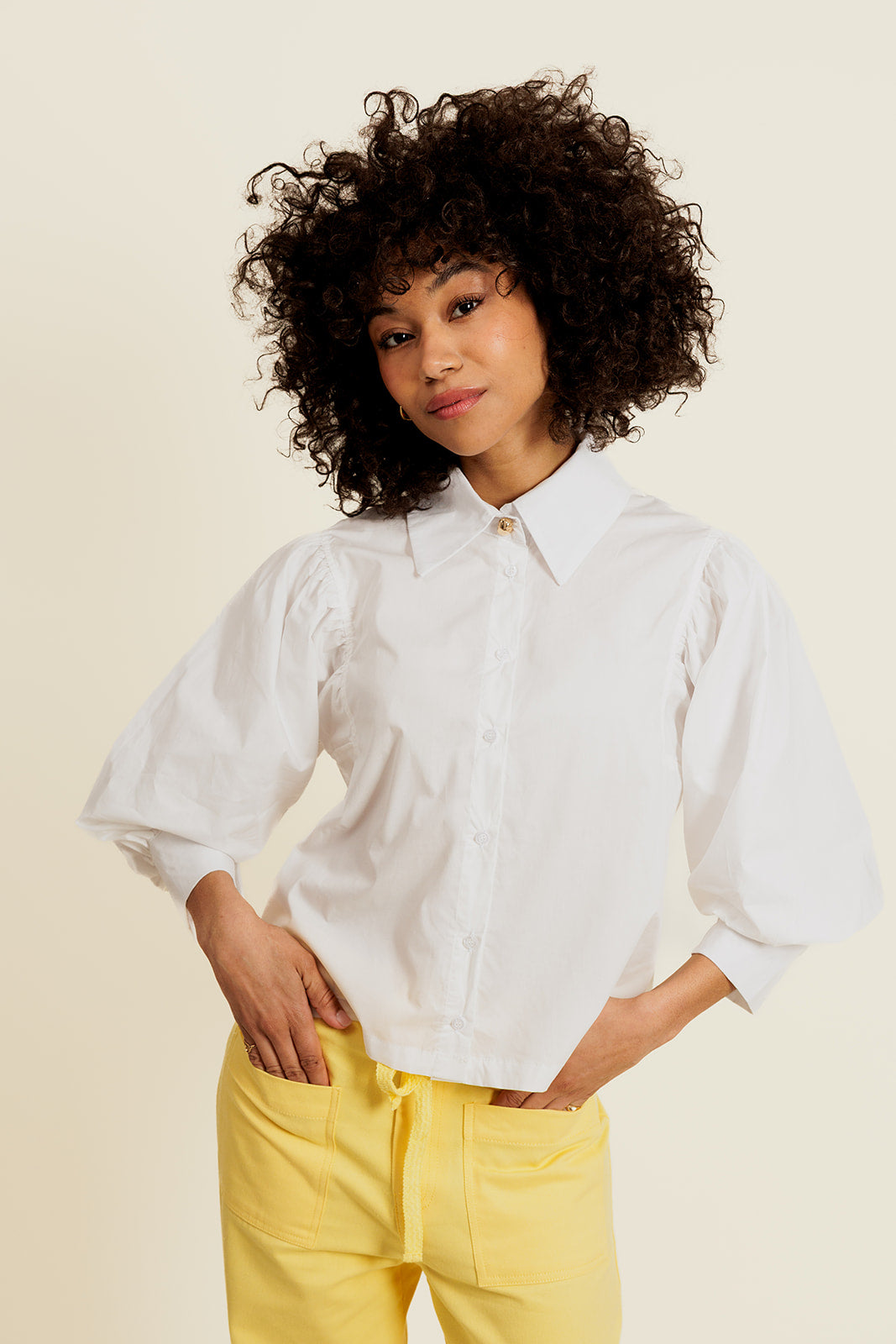 DORÉLYSE - Chemise Blanche manche 2/3 Ballon