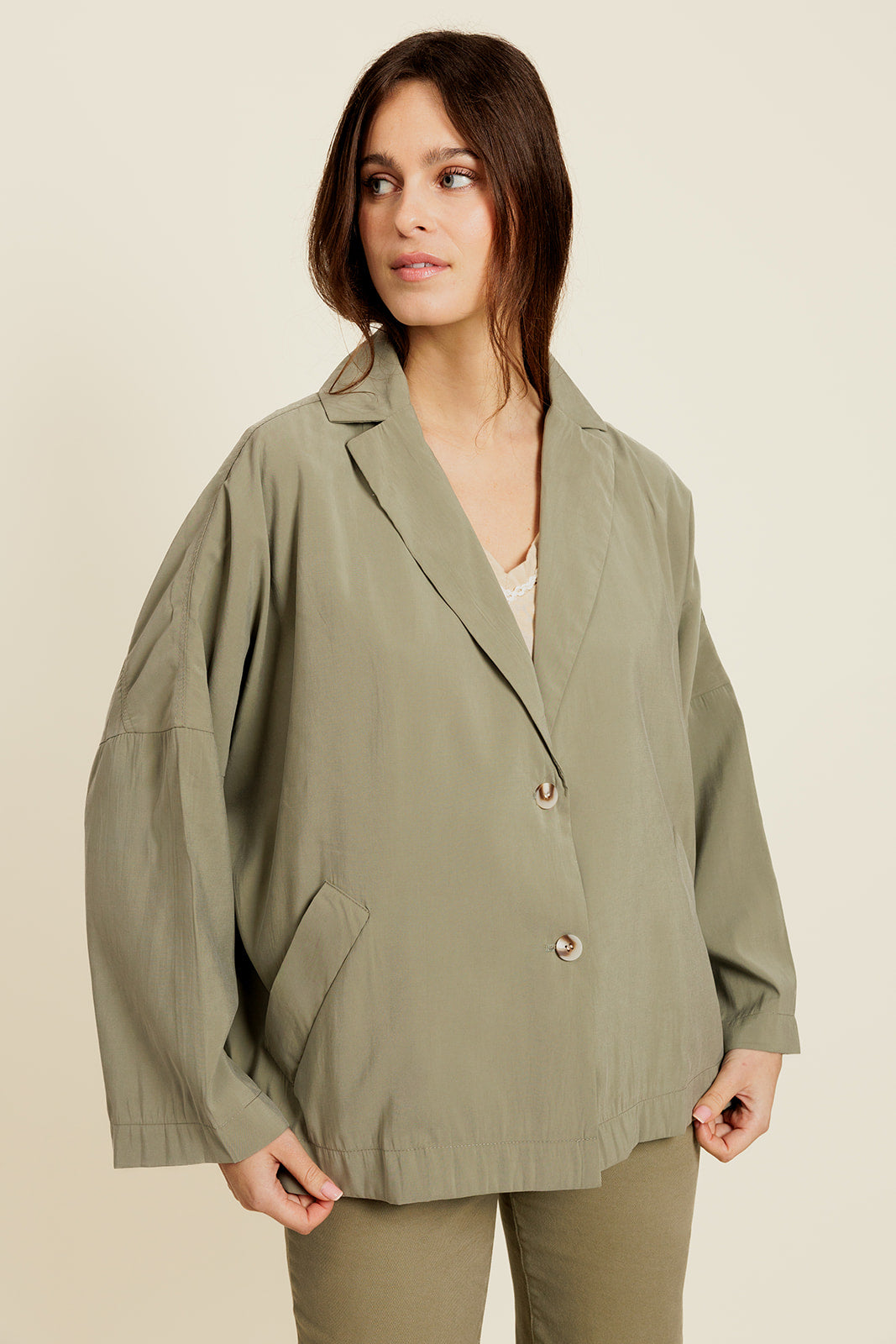 AERISELLE - Blazer Kaki Oversize