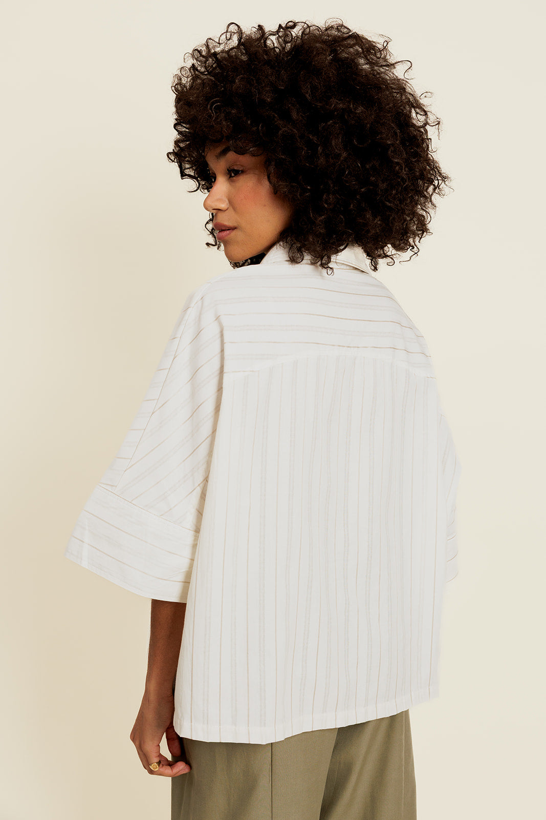 ALBA - Chemise Blanche Femme à Manches 3/4