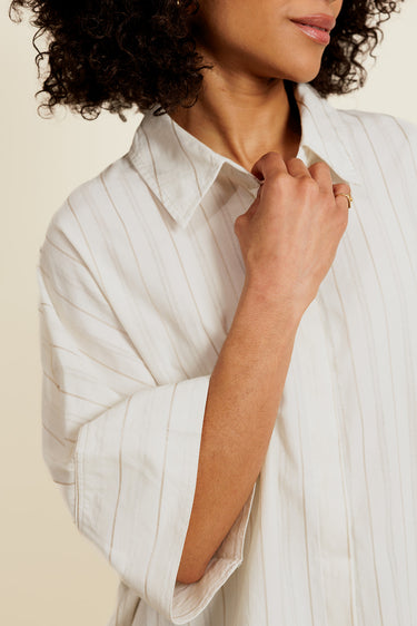 ALBA - Chemise Blanche Femme à Manches 3/4