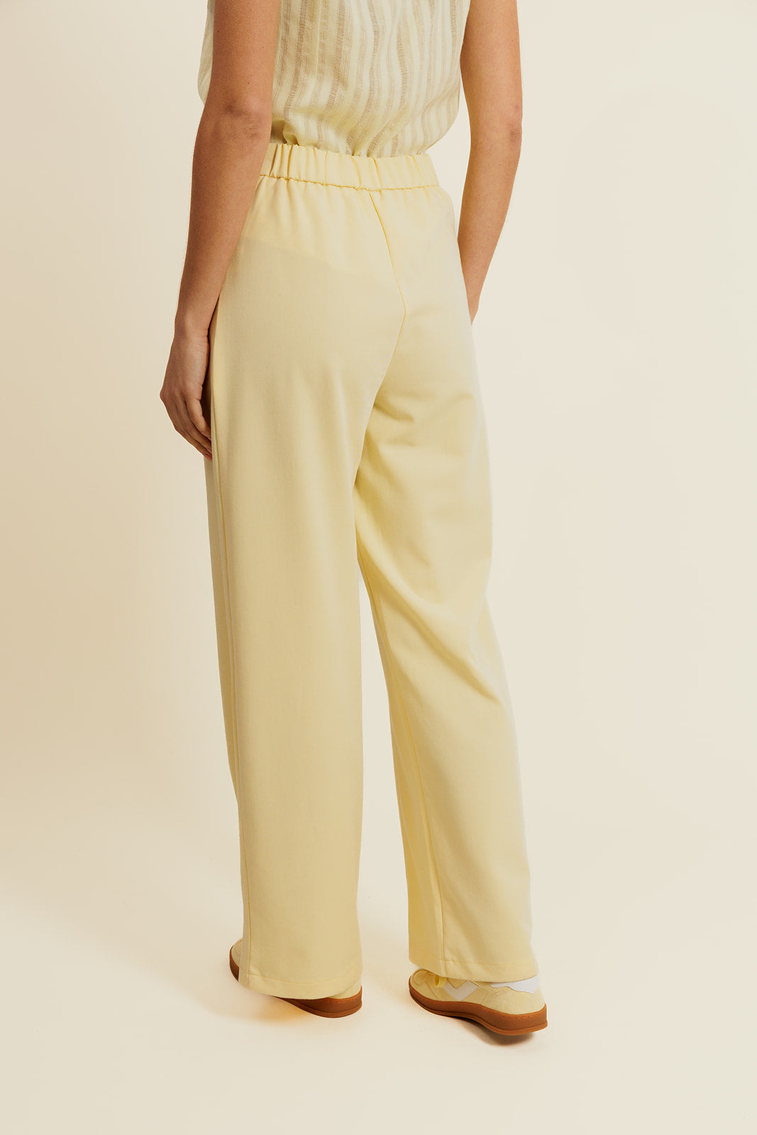OPHÉLIE - Pantalon Habillé Jaune Taille Haute