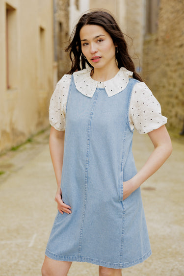 IMÉLINE - Robe en Jean Col Rond