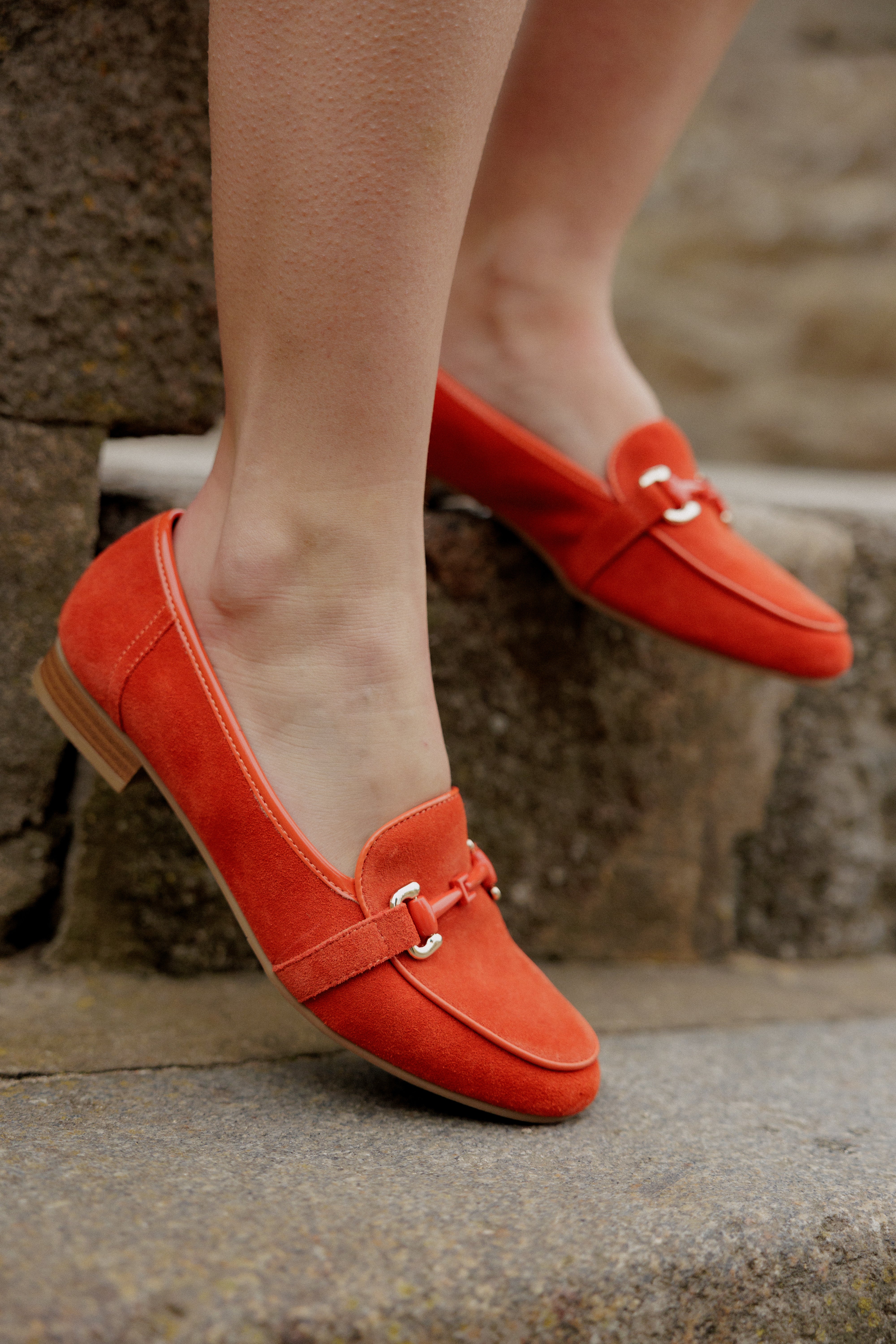 MARCIA - Mocassin en cuir Orange