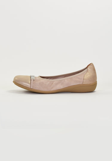 CLAMS - Ballerine en Cuir Beige