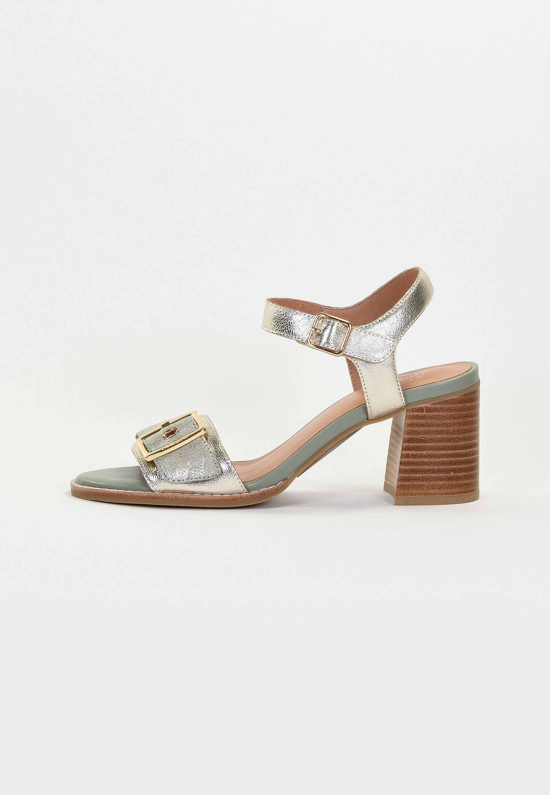 LISON HEEL SANDALS - PLATINUM
