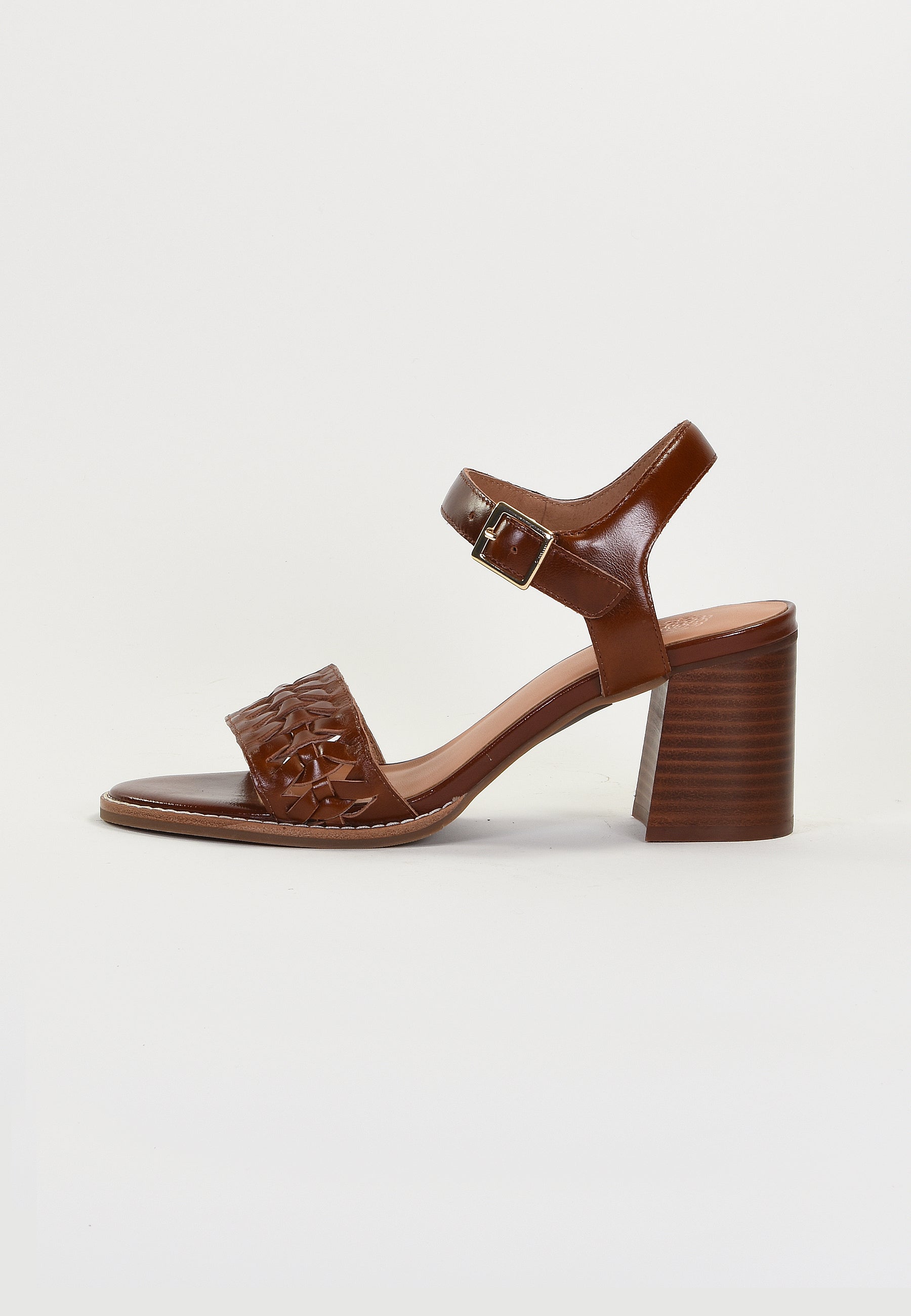 LIVIA HEELED SANDALS - COGNAC