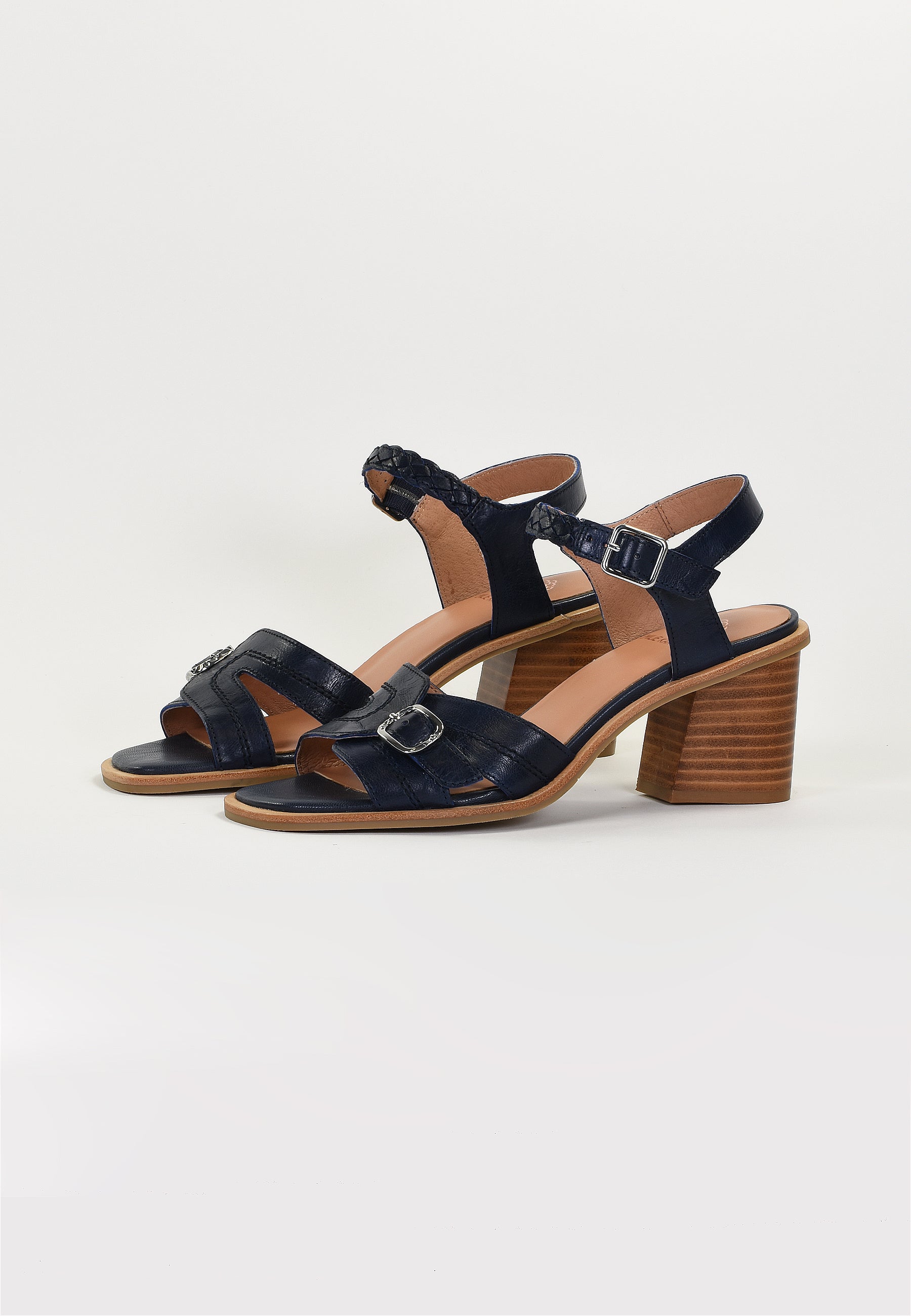 PSYCHE HEEL SANDALS - NAVY