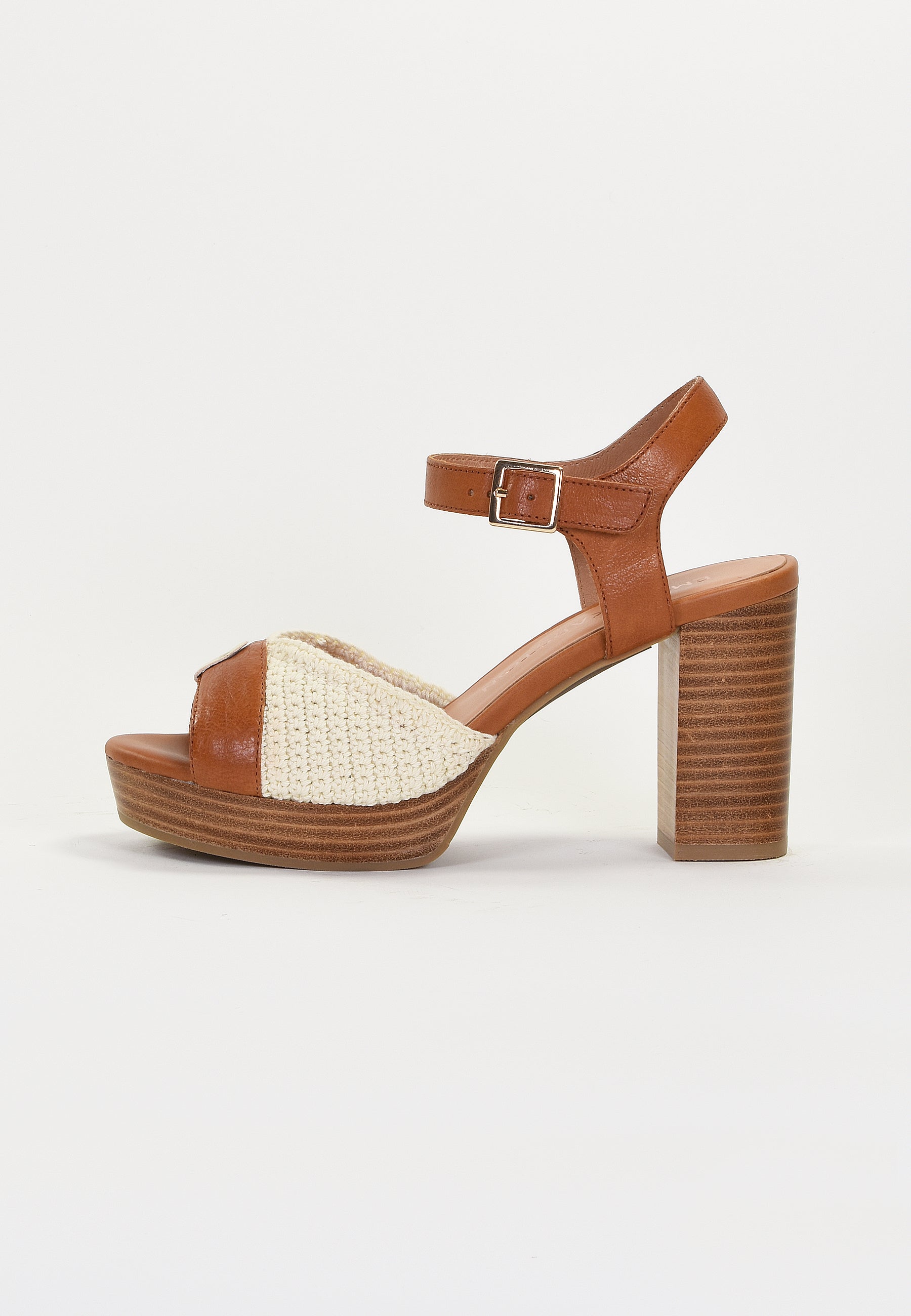 RIDA HEELED SANDALS - CAMEL