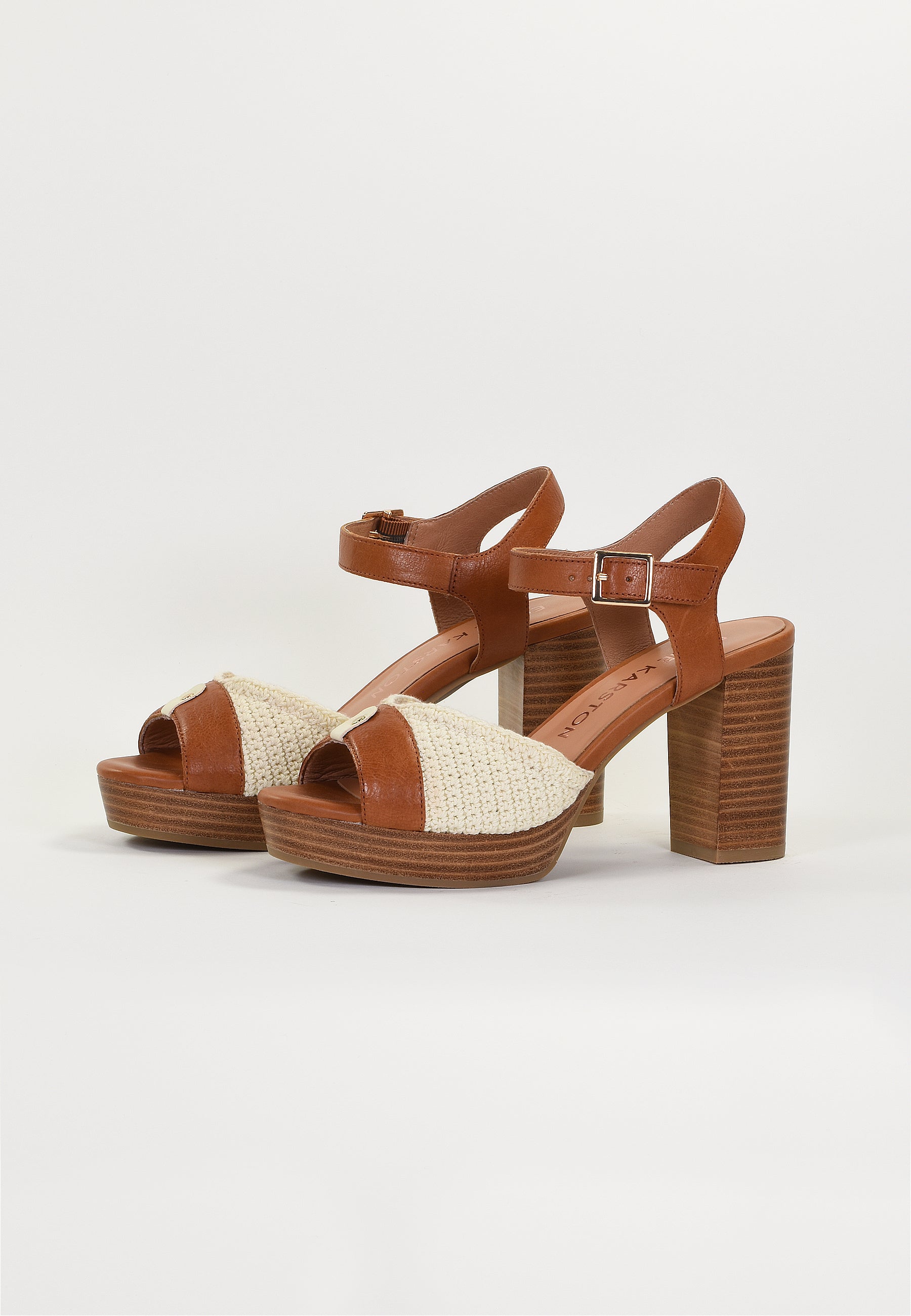 RIDA HEELED SANDALS - CAMEL