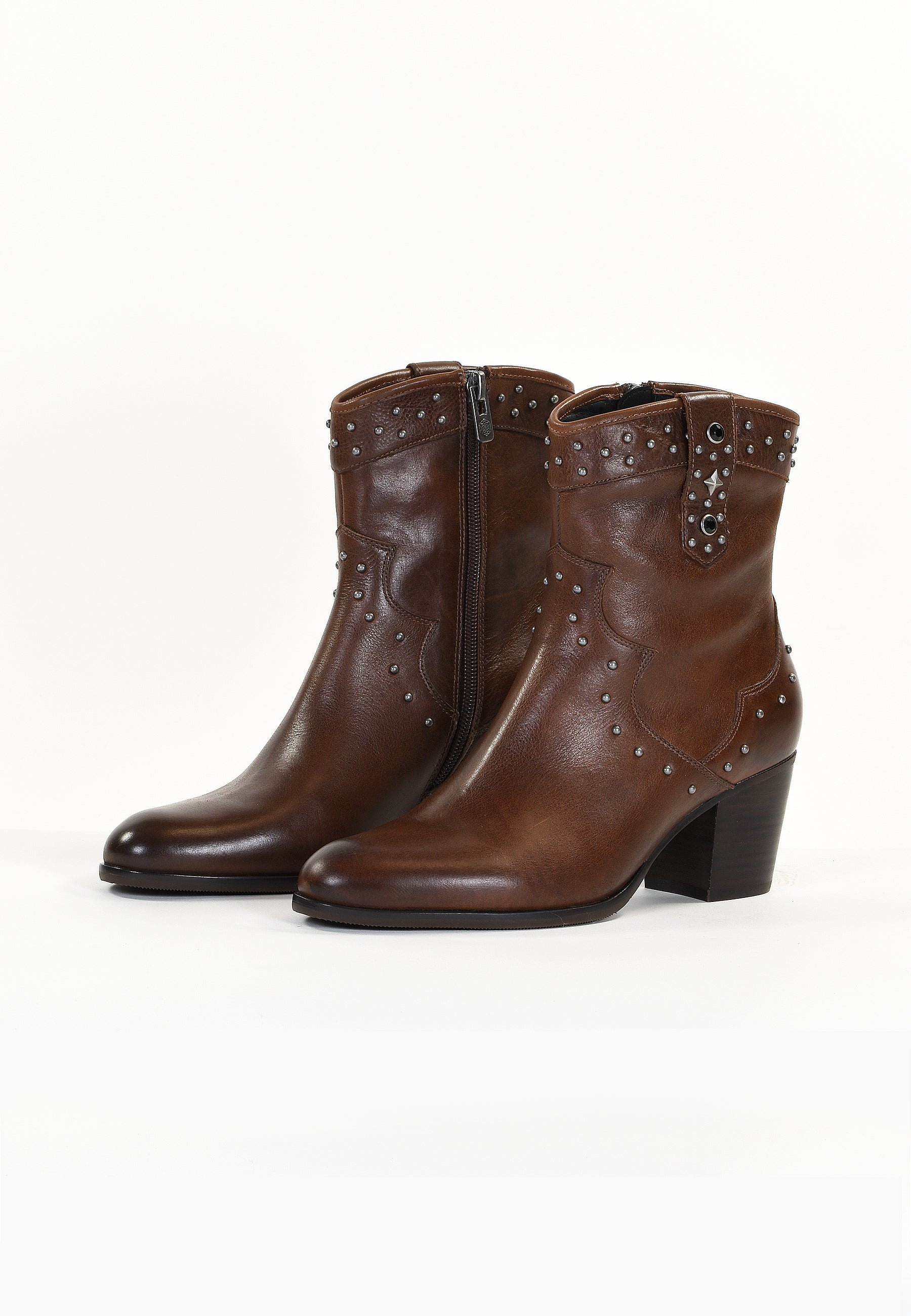 BOTTINES ARMOISE - MARRON LISSE