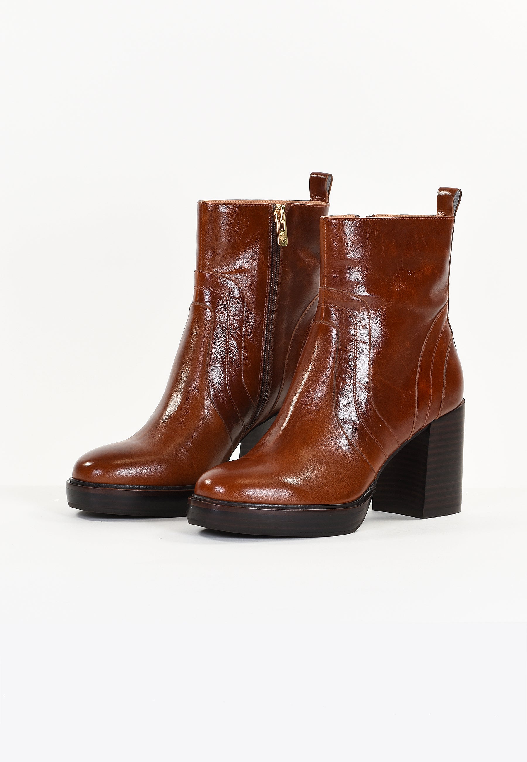 BOTTINES DAHLIA - COGNAC