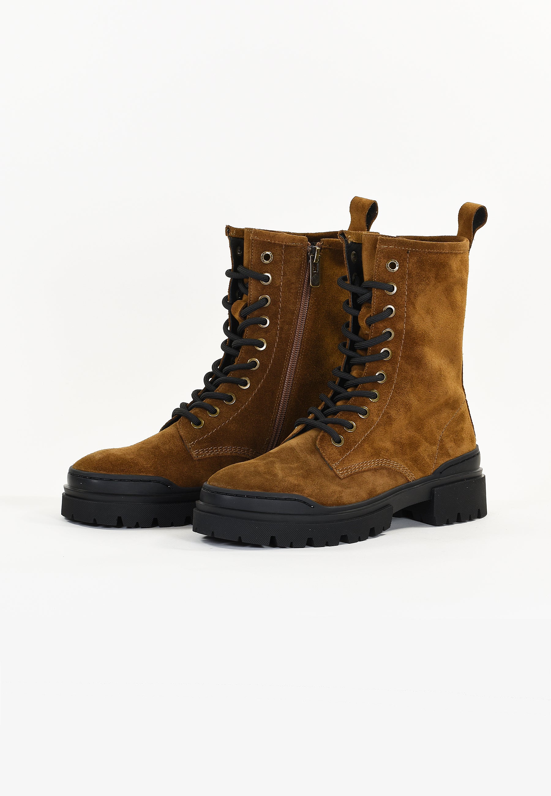 BOTTINES MAUVE - CAMEL