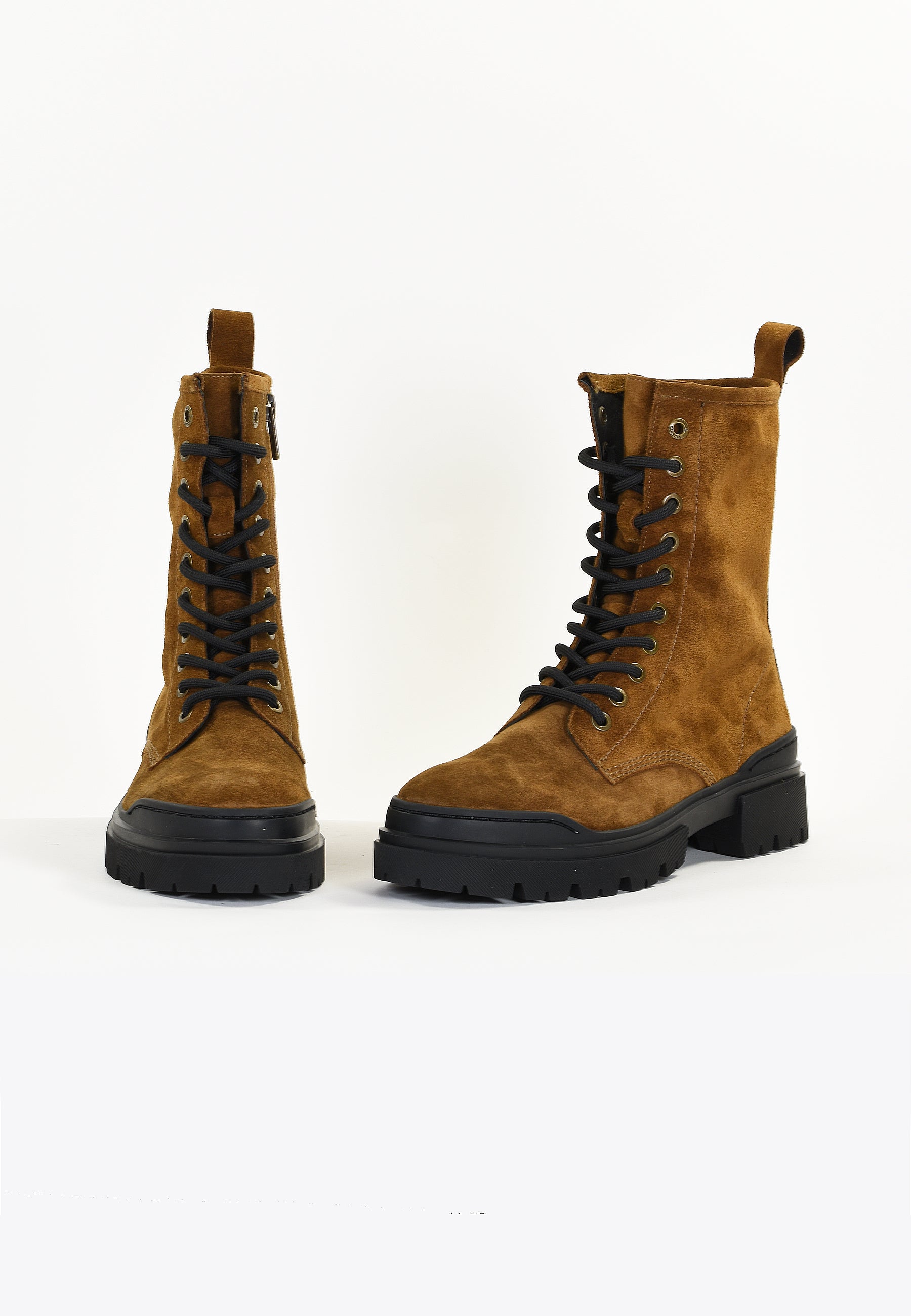 BOTTINES MAUVE - CAMEL