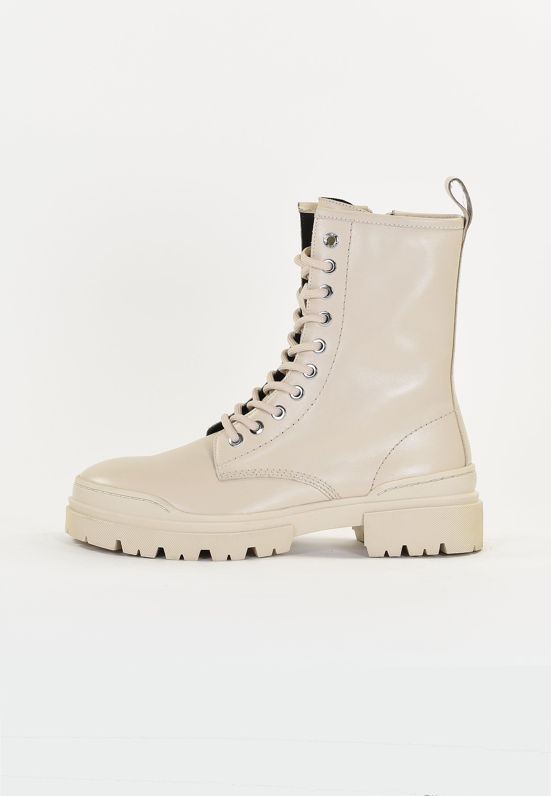 BOTTINES MAUVE - CREME