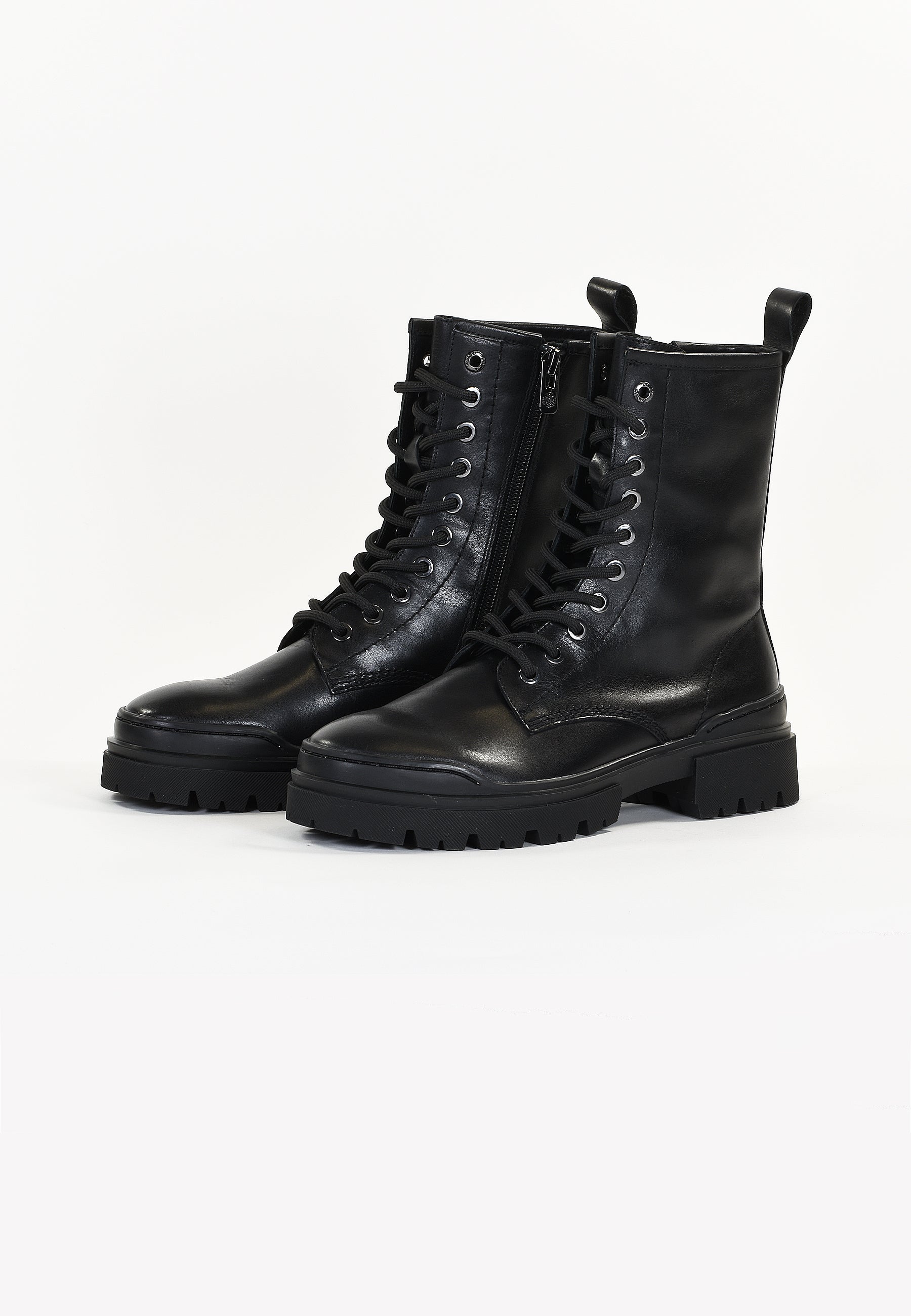 PURPLE - BLACK ANKLE BOOTS