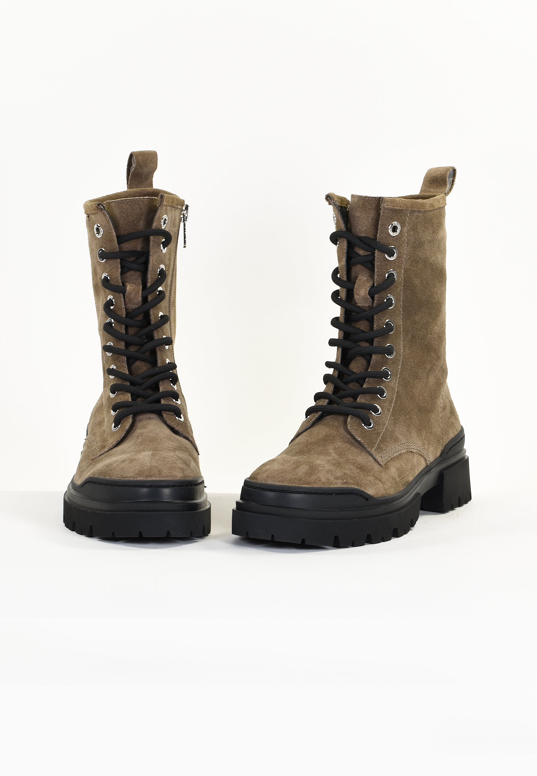 PURPLE - TAUPE ANKLE BOOTS