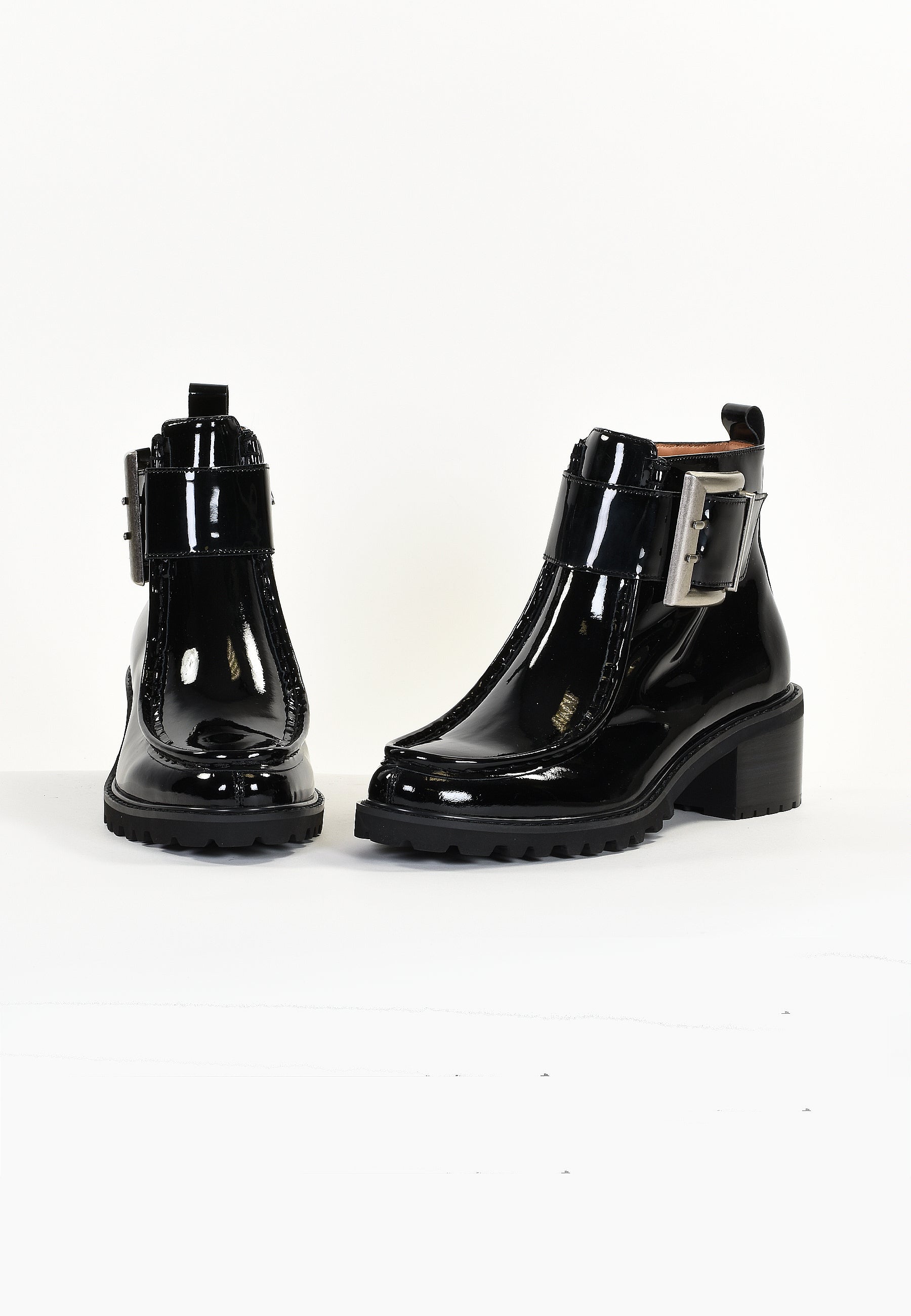OLEARIA ANKLE BOOTS - BLACK PATENT