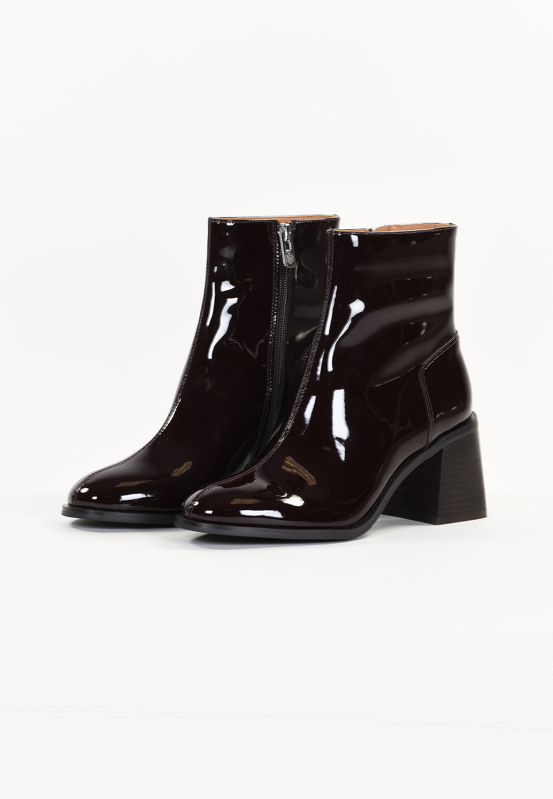 BOTTINES VICTORIA - MARRON VERNIS