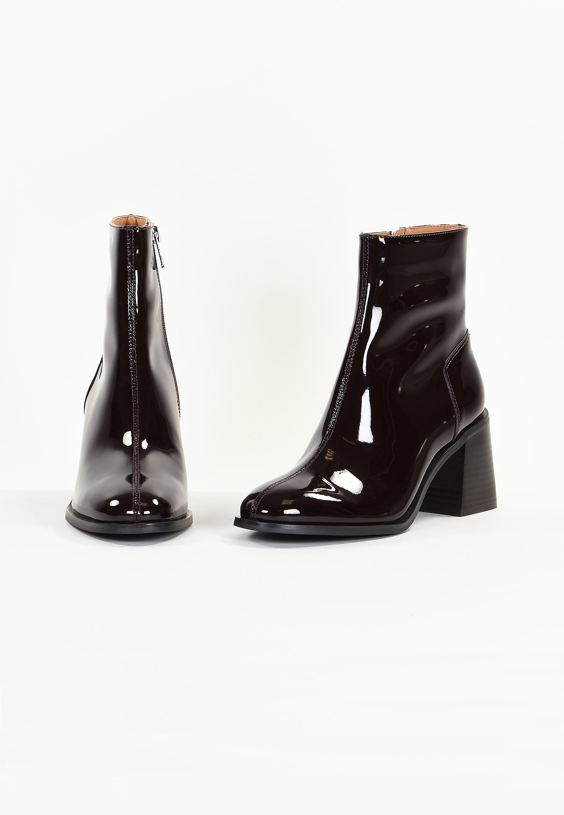 BOTTINES VICTORIA - MARRON VERNIS