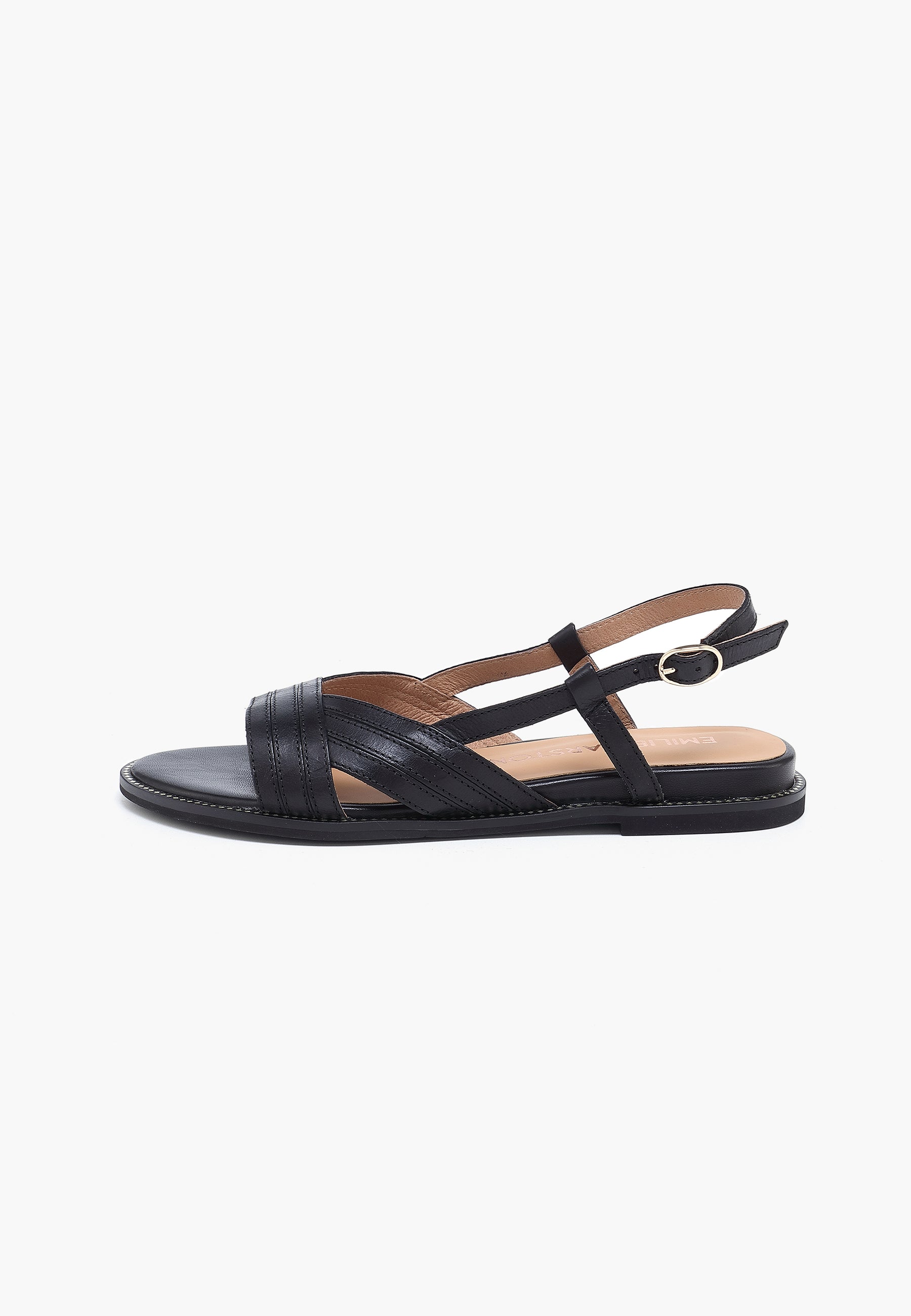 SANDALES PLATES ANISSA - NOIR