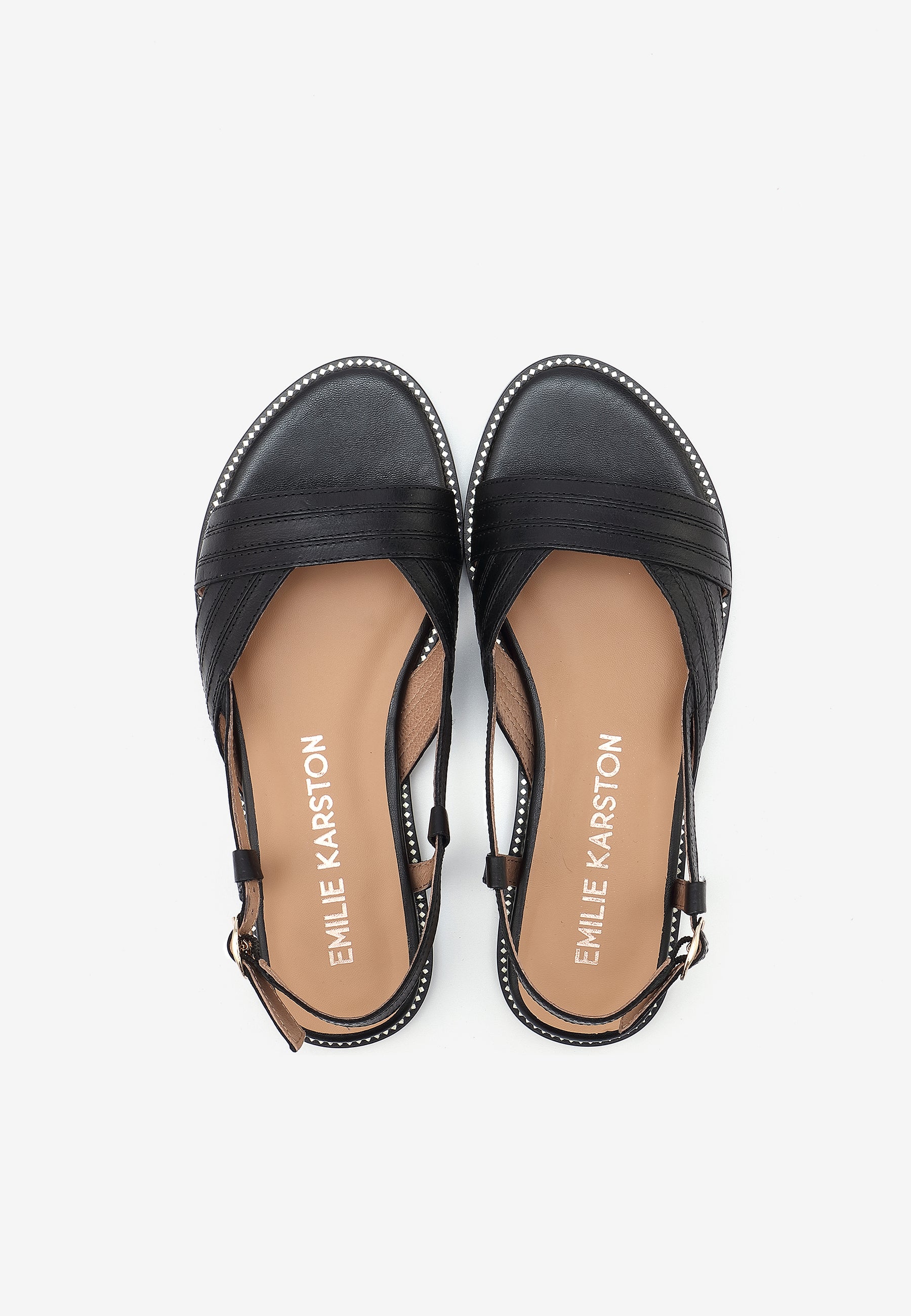 SANDALES PLATES ANISSA - NOIR