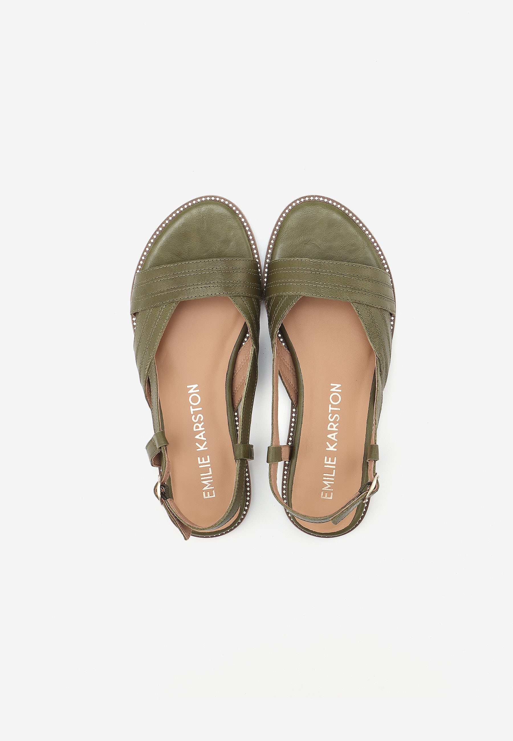 SANDALES PLATES ANISSA - VERT