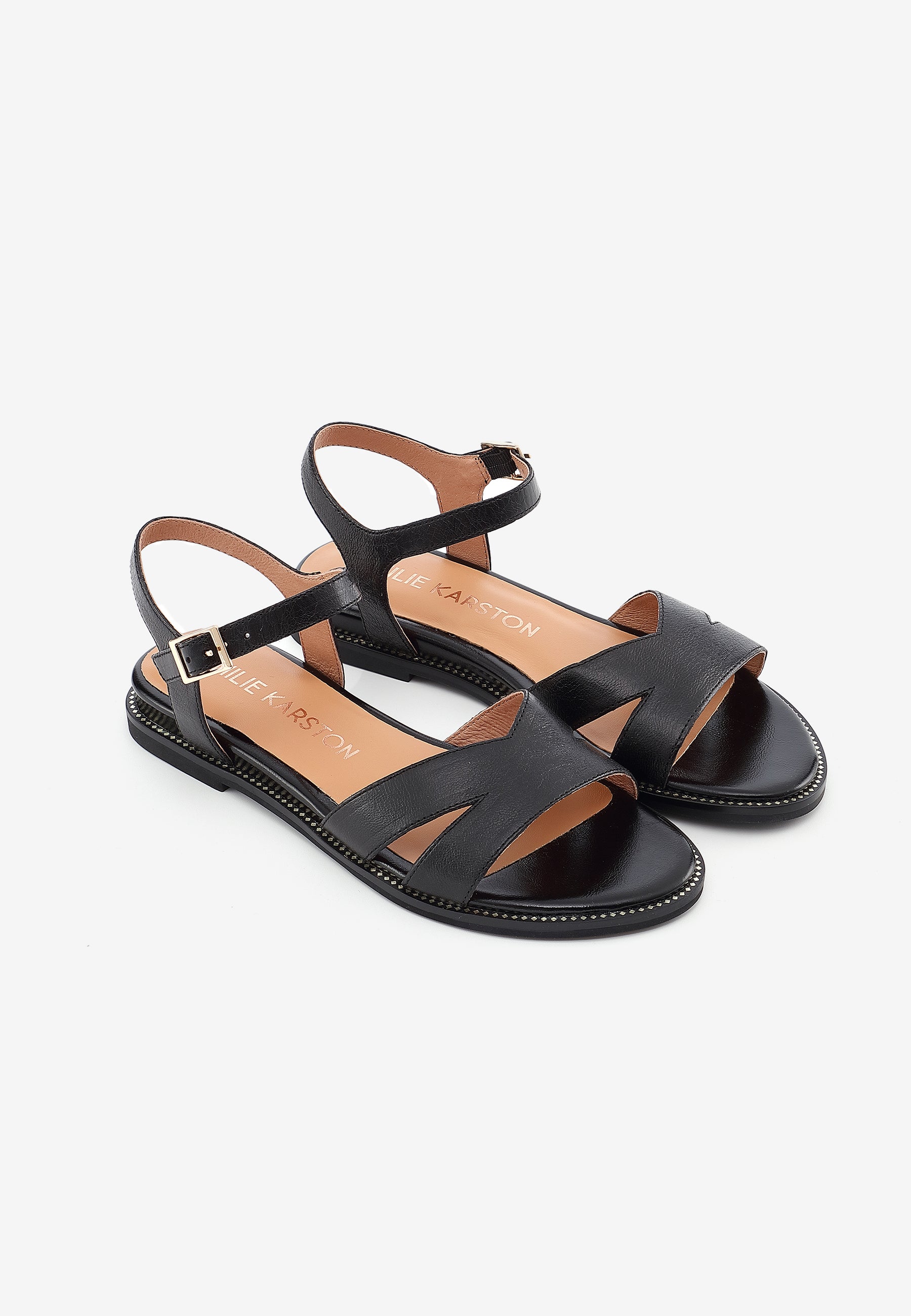 SANDALES PLATES BELLA - NOIR