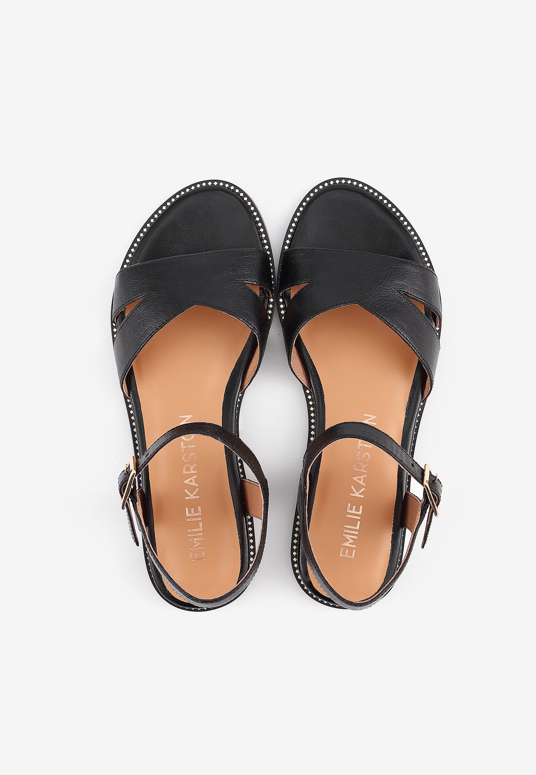 SANDALES PLATES BELLA - NOIR