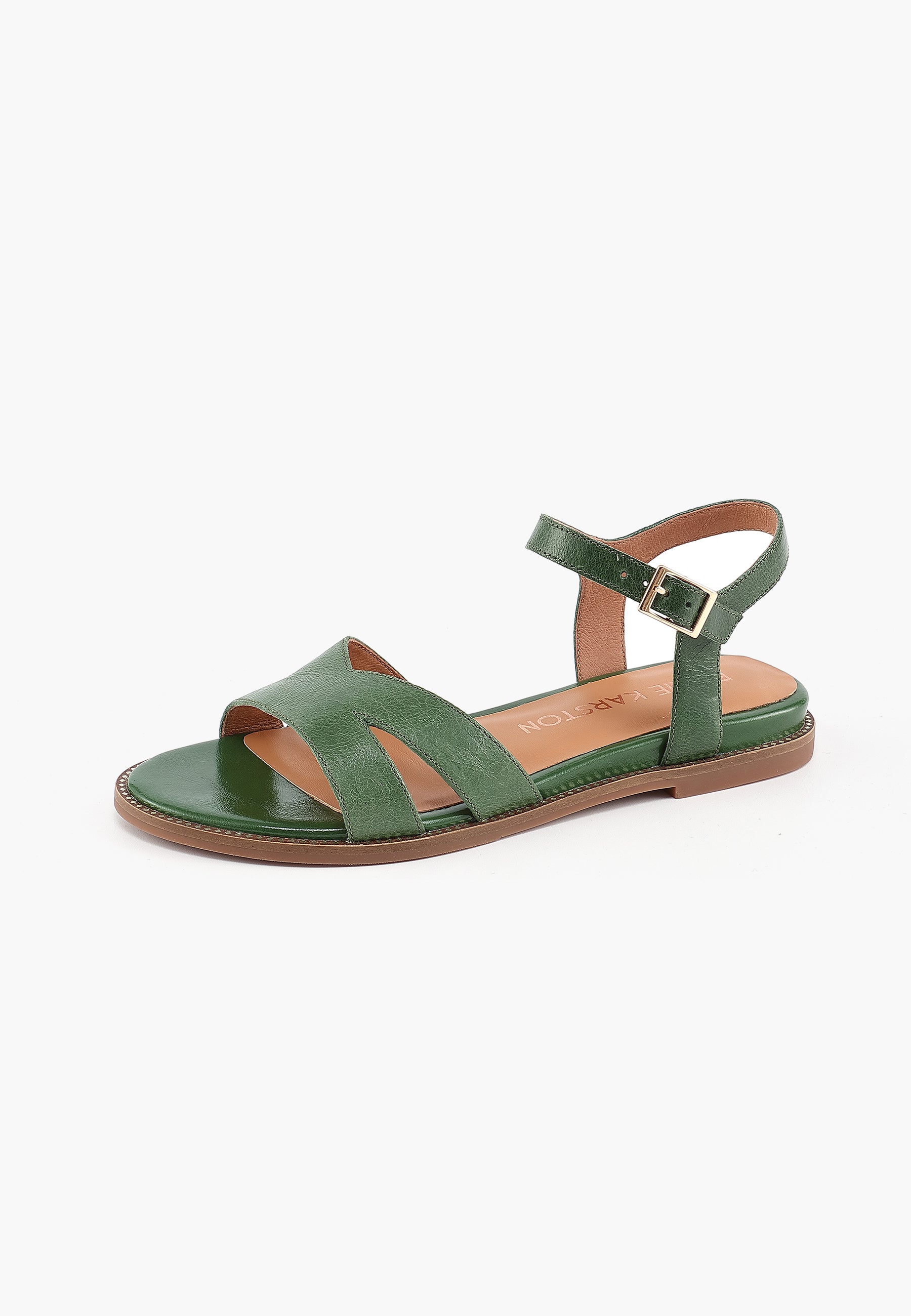 BELLA FLAT SANDALS - GREEN