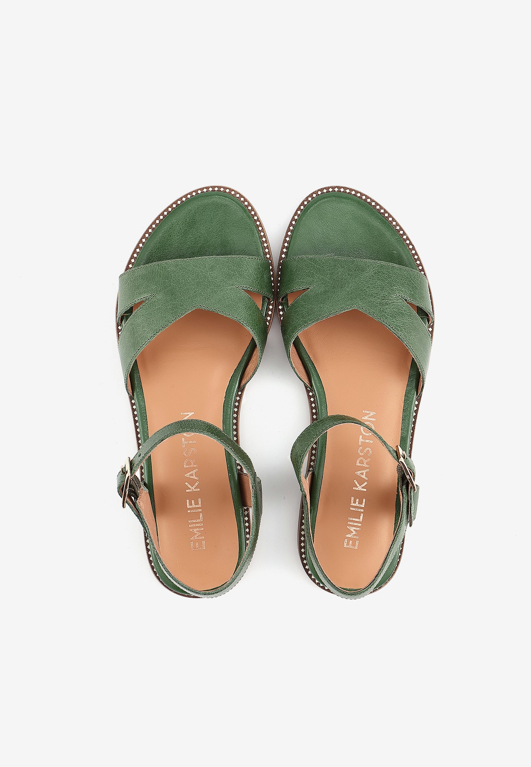 BELLA FLAT SANDALS - GREEN