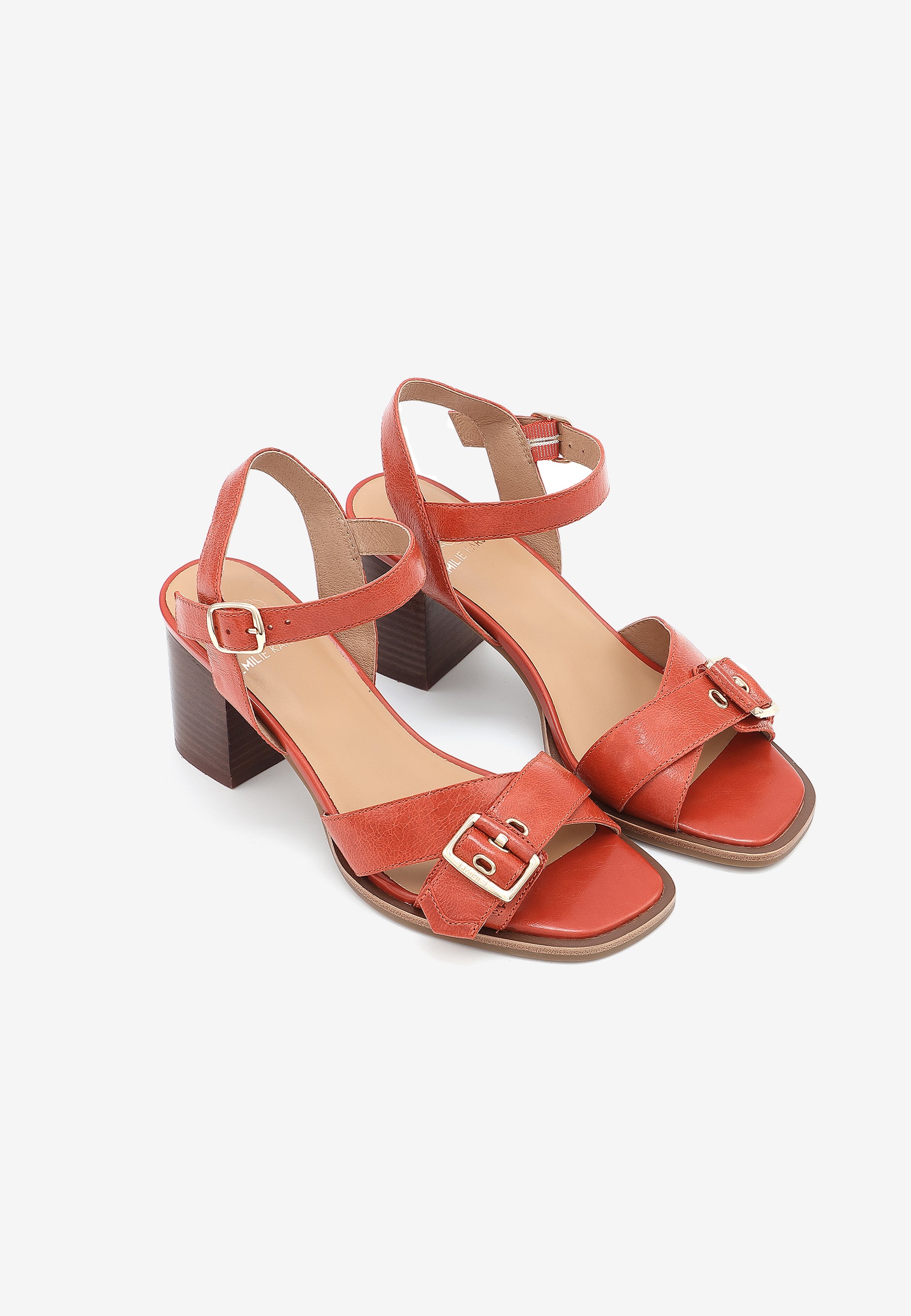 SANDALES À TALONS CLARA - ROUGE