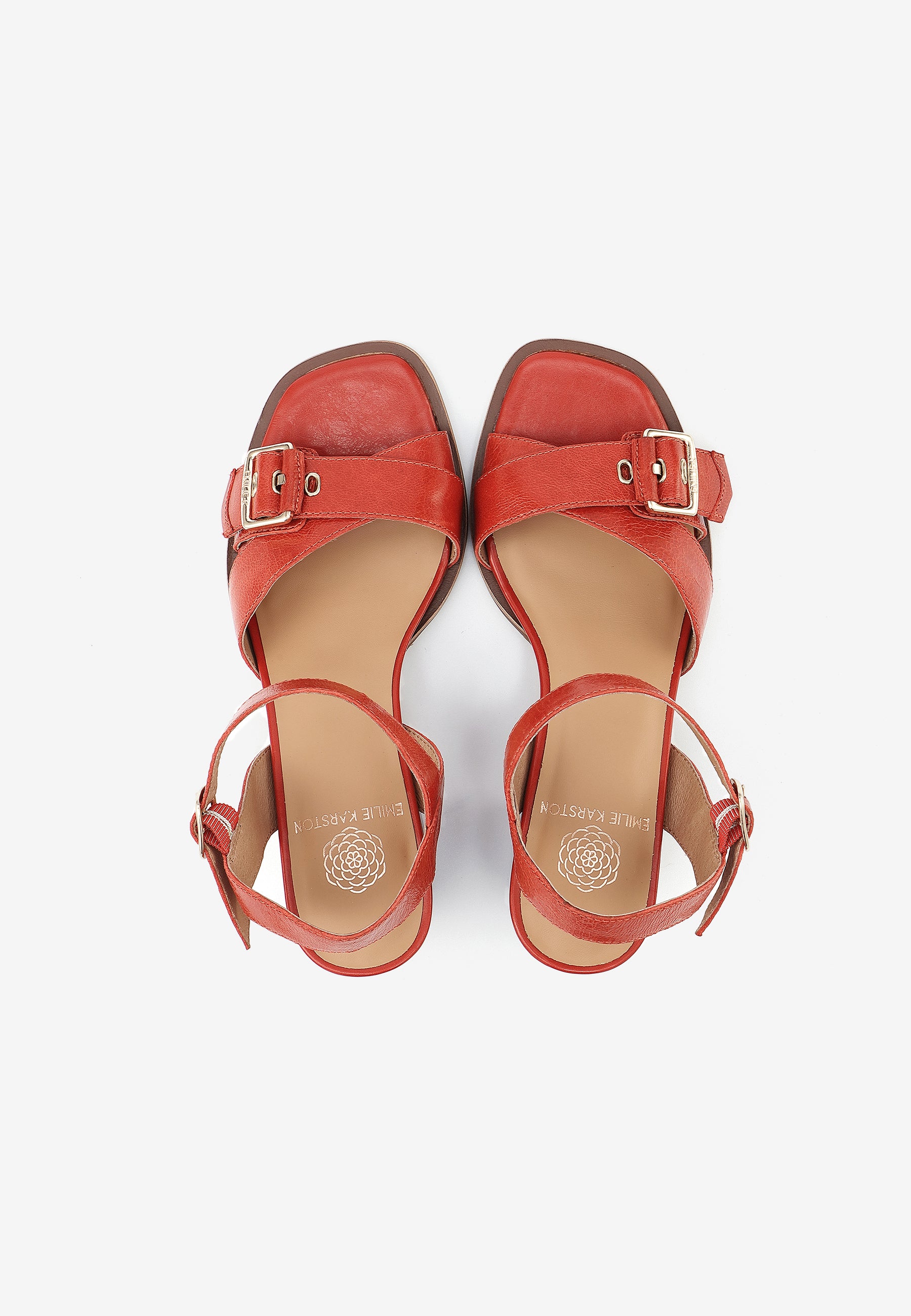 SANDALES À TALONS CLARA - ROUGE