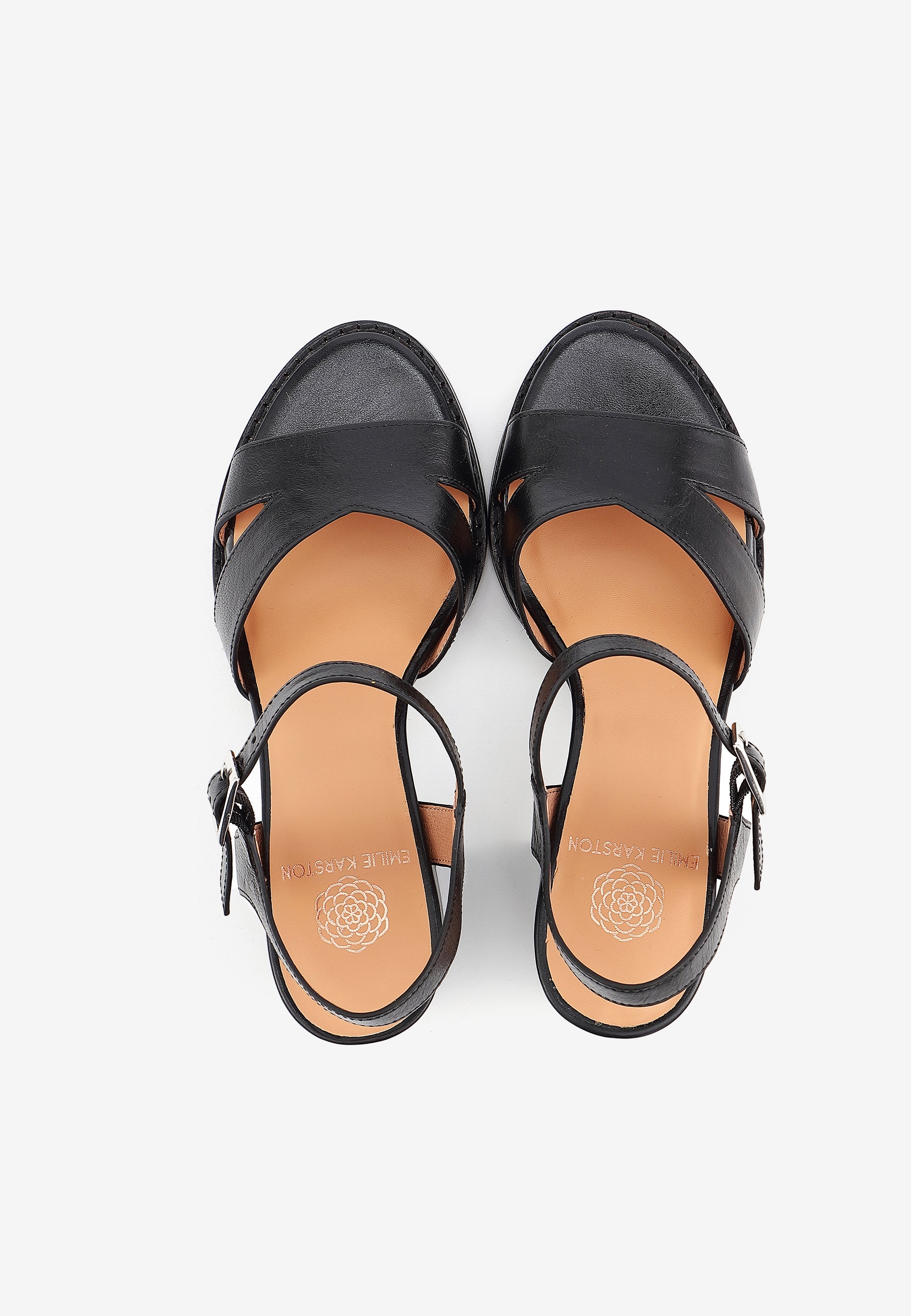 EDEN HEEL SANDALS - BLACK