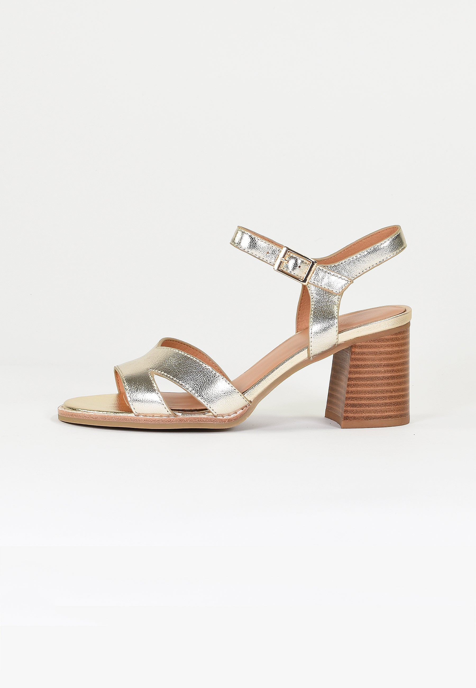 SANDALES À TALONS EDEN - PLATINE