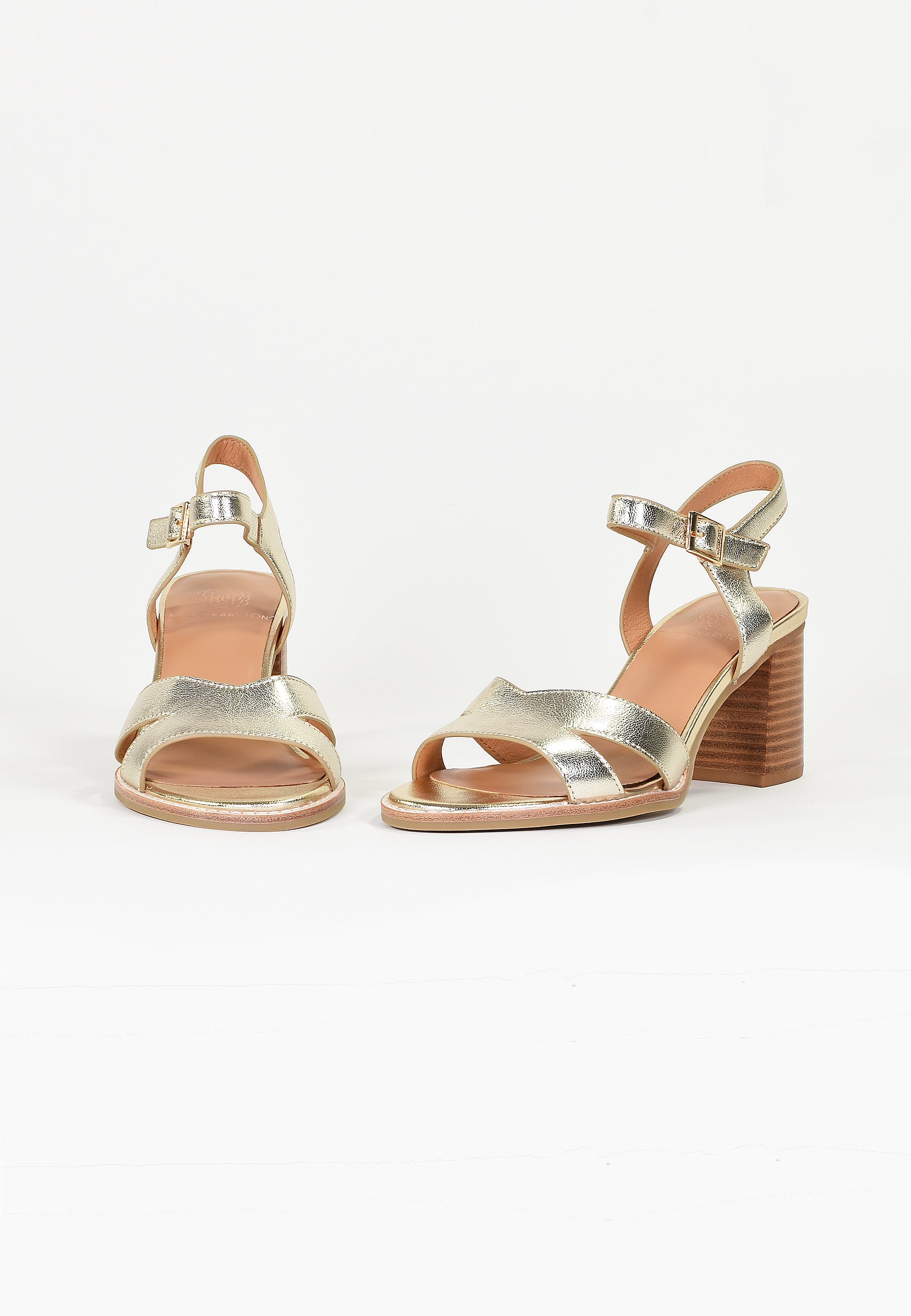 SANDALES À TALONS EDEN - PLATINE