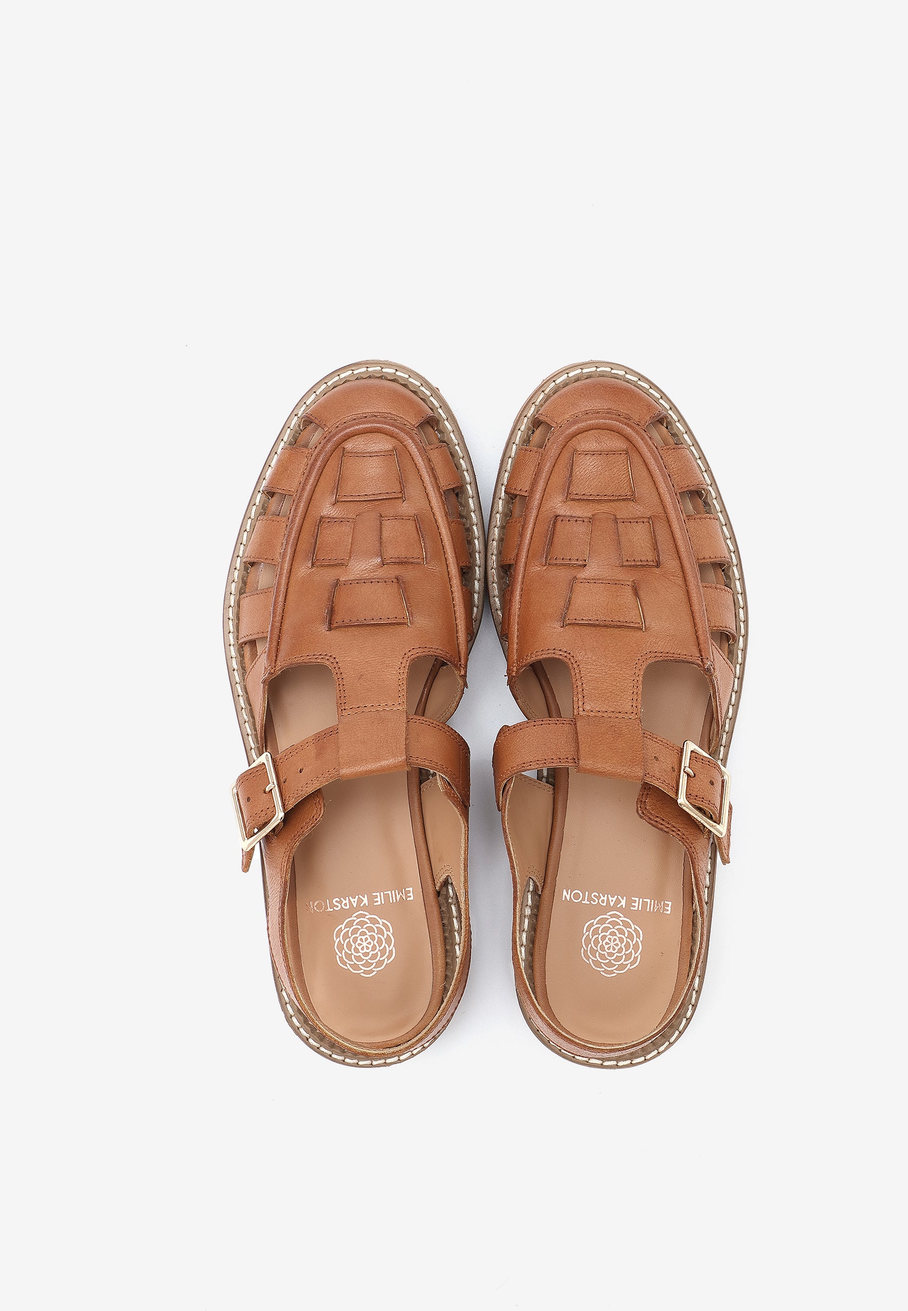 ELOISE - Sandales en cuir Camel