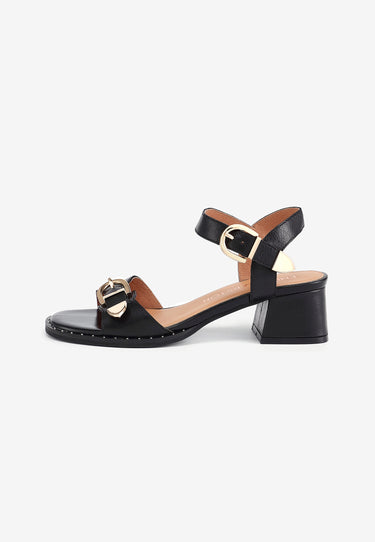 KEITH HEELED SANDALS - BLACK