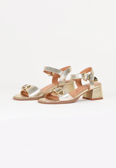 KEITH HEELED SANDALS - PLATINUM