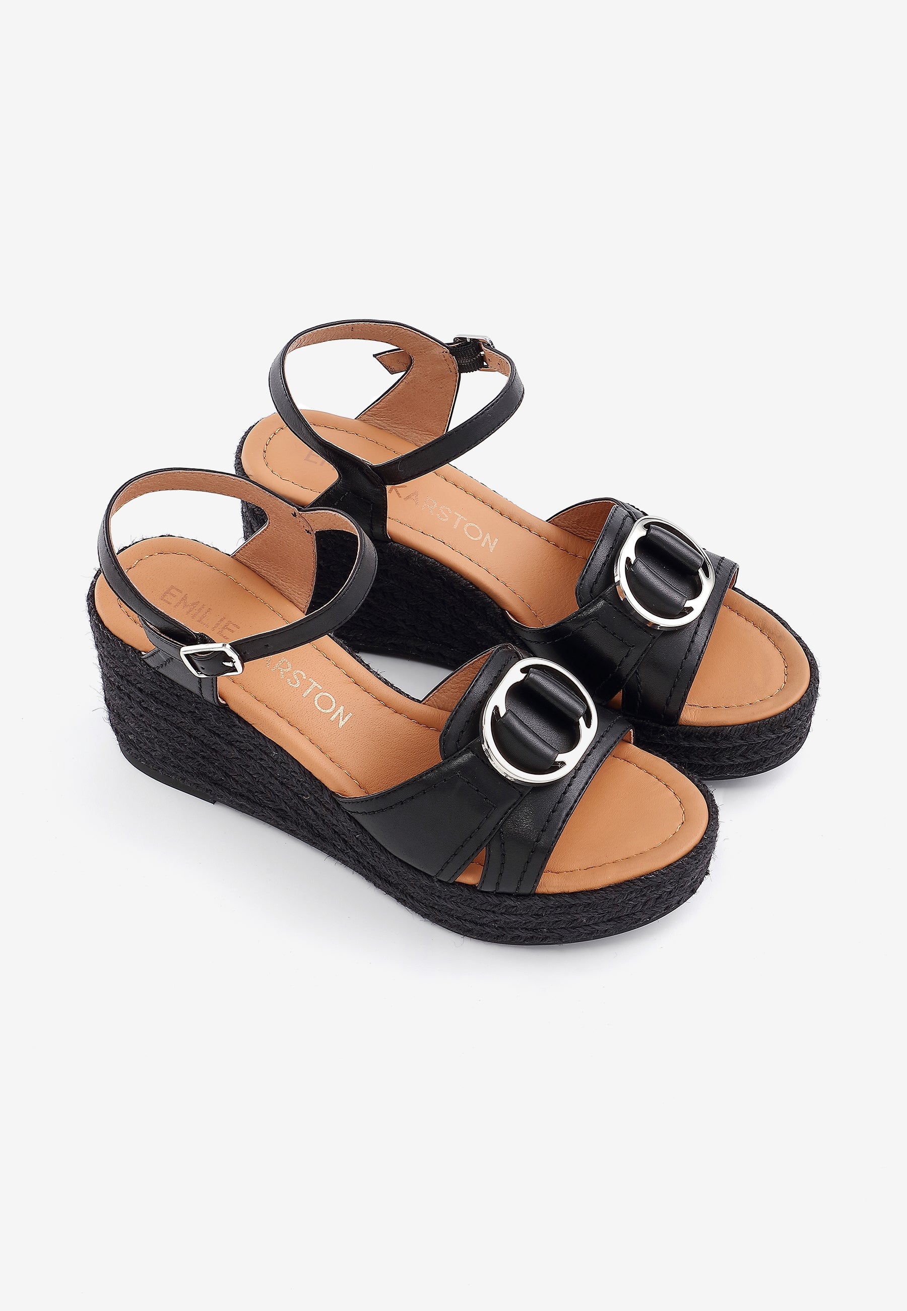 SANDALES COMPENSÉES MARIA - NOIR