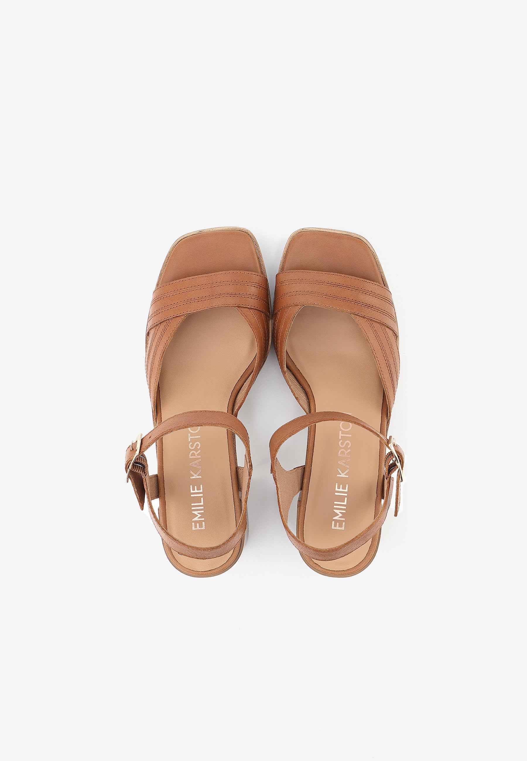 SANDALES À TALONS MELINA - CAMEL